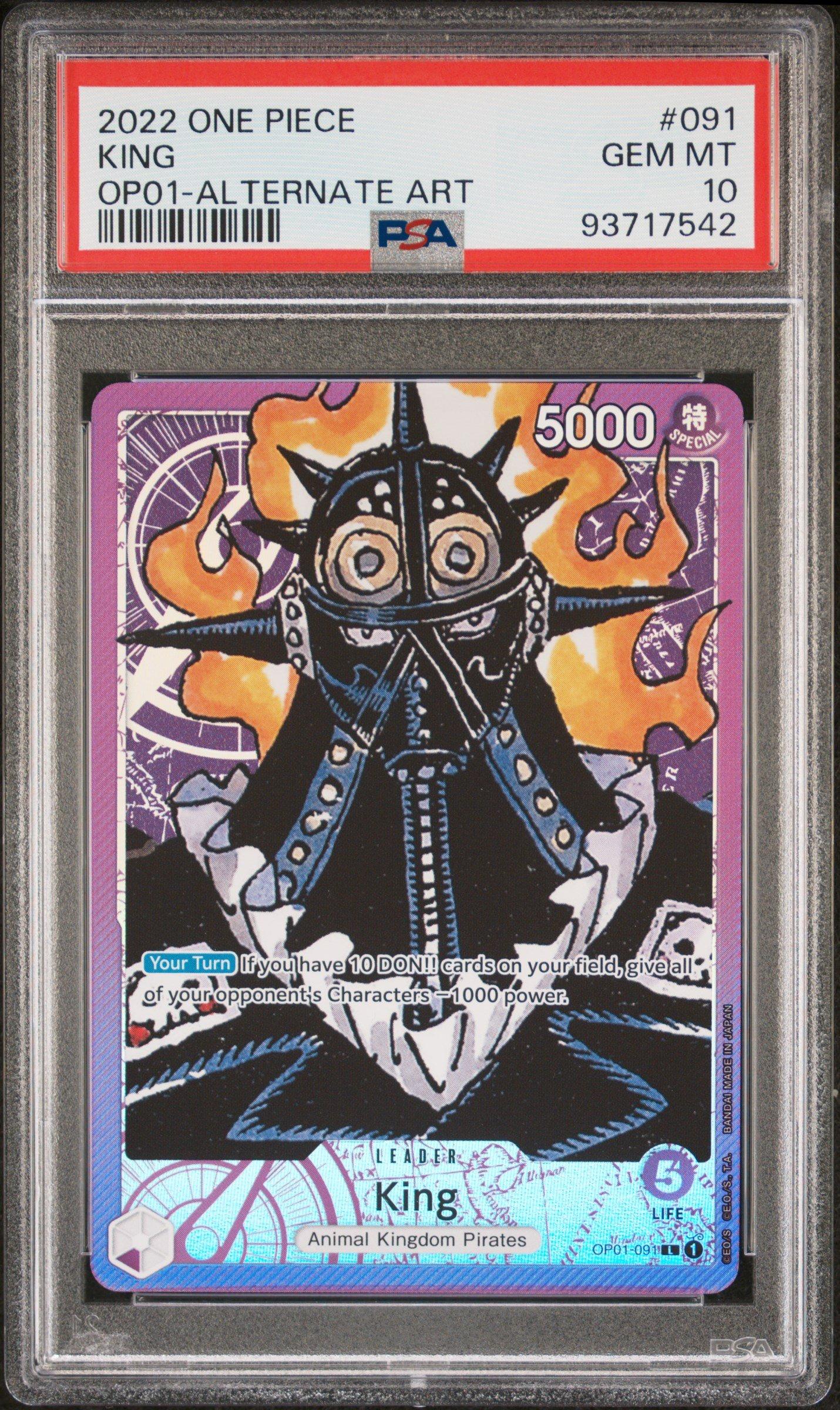 2022 One Piece Op01-romance Dawn 091 King Alternate Art PSA 10