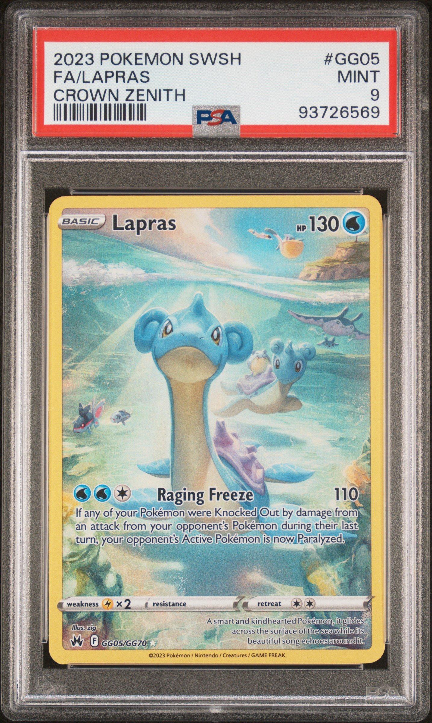 2023 Pokemon Sword And Shield Crown Zenith Gg05 Full Art/lapras