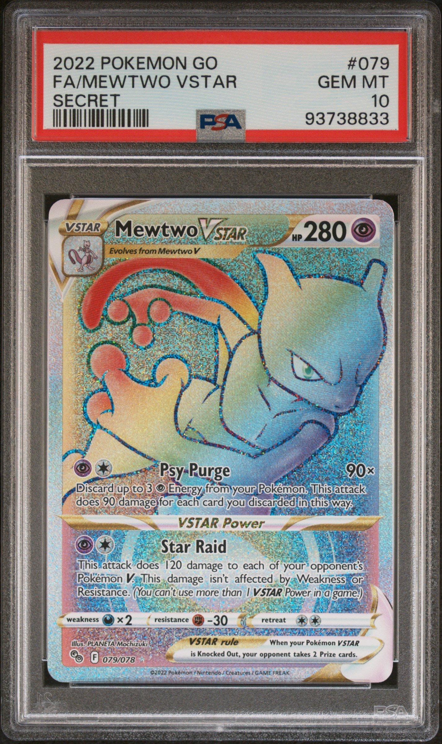 2022 Pokemon Go 079 Full Art/mewtwo Vstar Secret PSA 10 Graded