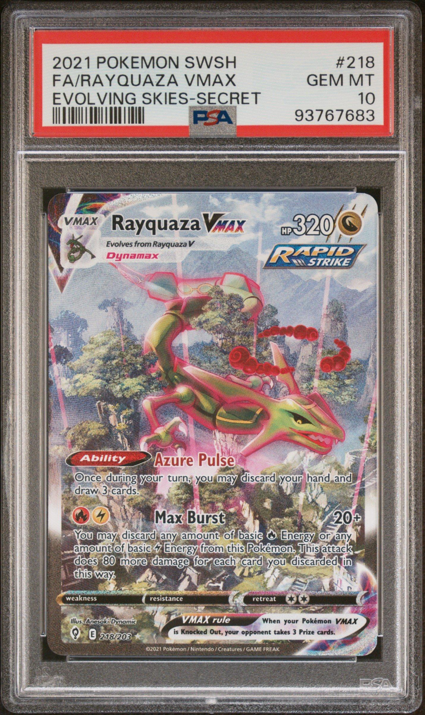 2021 ポケモン FARAYCULMAZ VMAX PSA 10 2021 Pokemon Sword & Shield Evolving Skies 218 Full Art/rayquaza