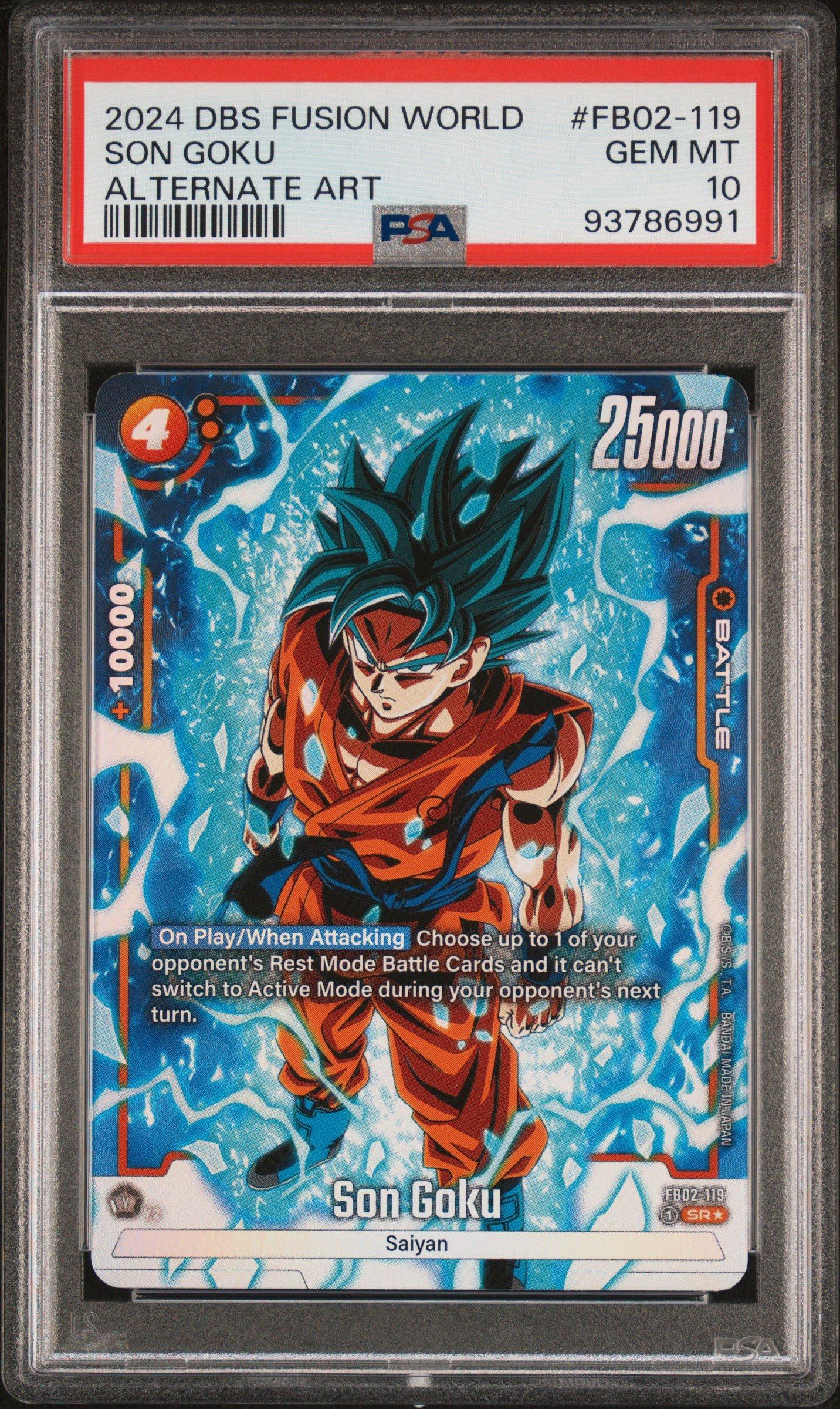2024 Dragon Ball Super Card Game Fusion World Blazing Aura Fb02-119 Son Goku Alternate Art PSA 10