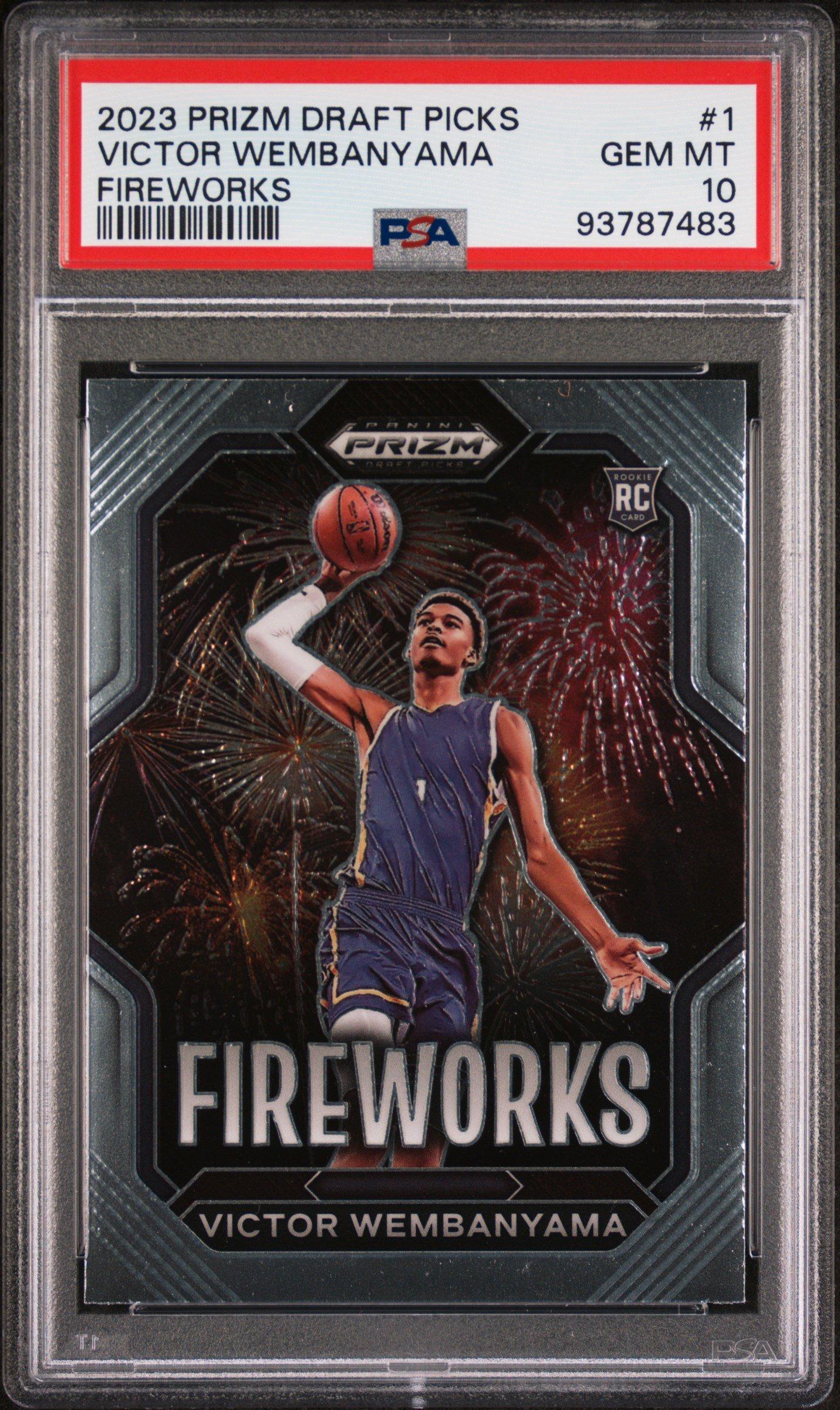 2023 Panini Prizm Draft Picks Fireworks 1 Victor Wembanyama PSA 10 