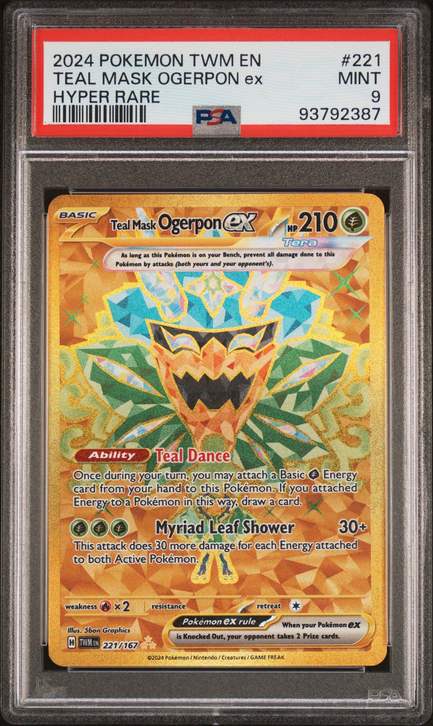 2024 Pokemon Twm En-twilight Masquerade 221 Teal Mask Ogerpon Ex Hyper Rare PSA
