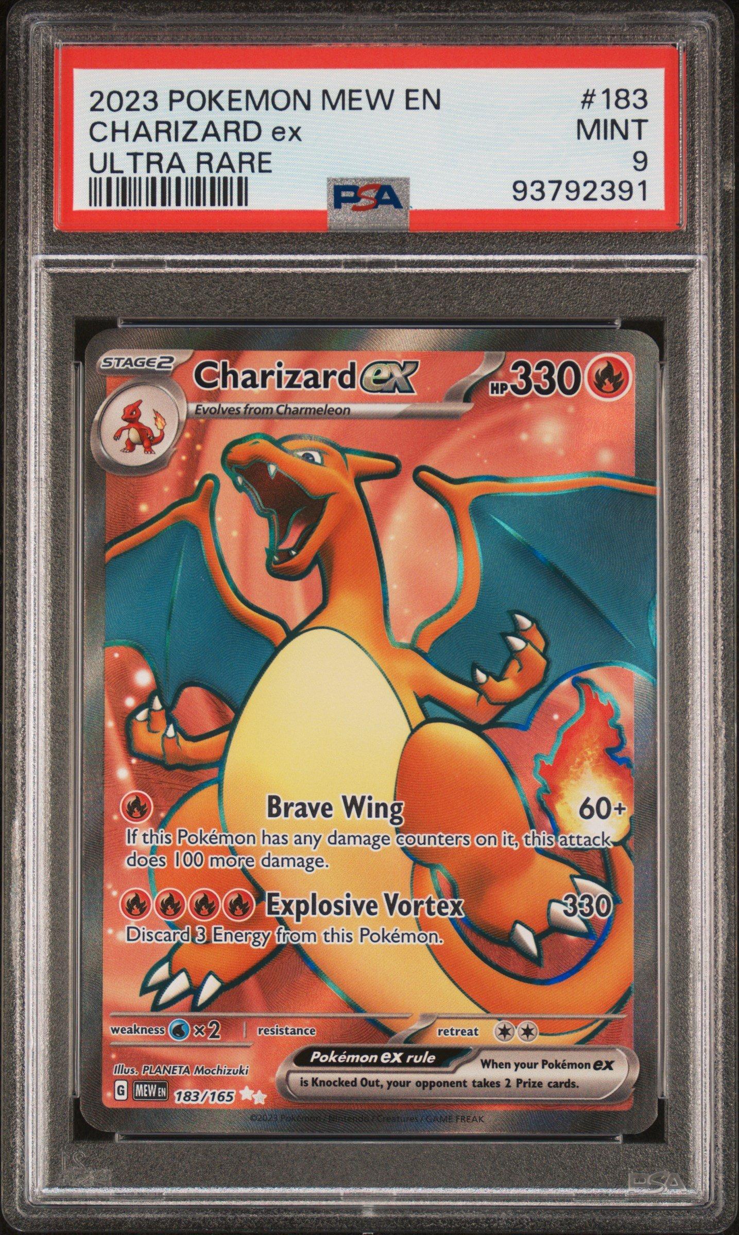 2023 Pokemon Mew En-151 183 Charizard Ex Ultra Rare PSA 9 Graded