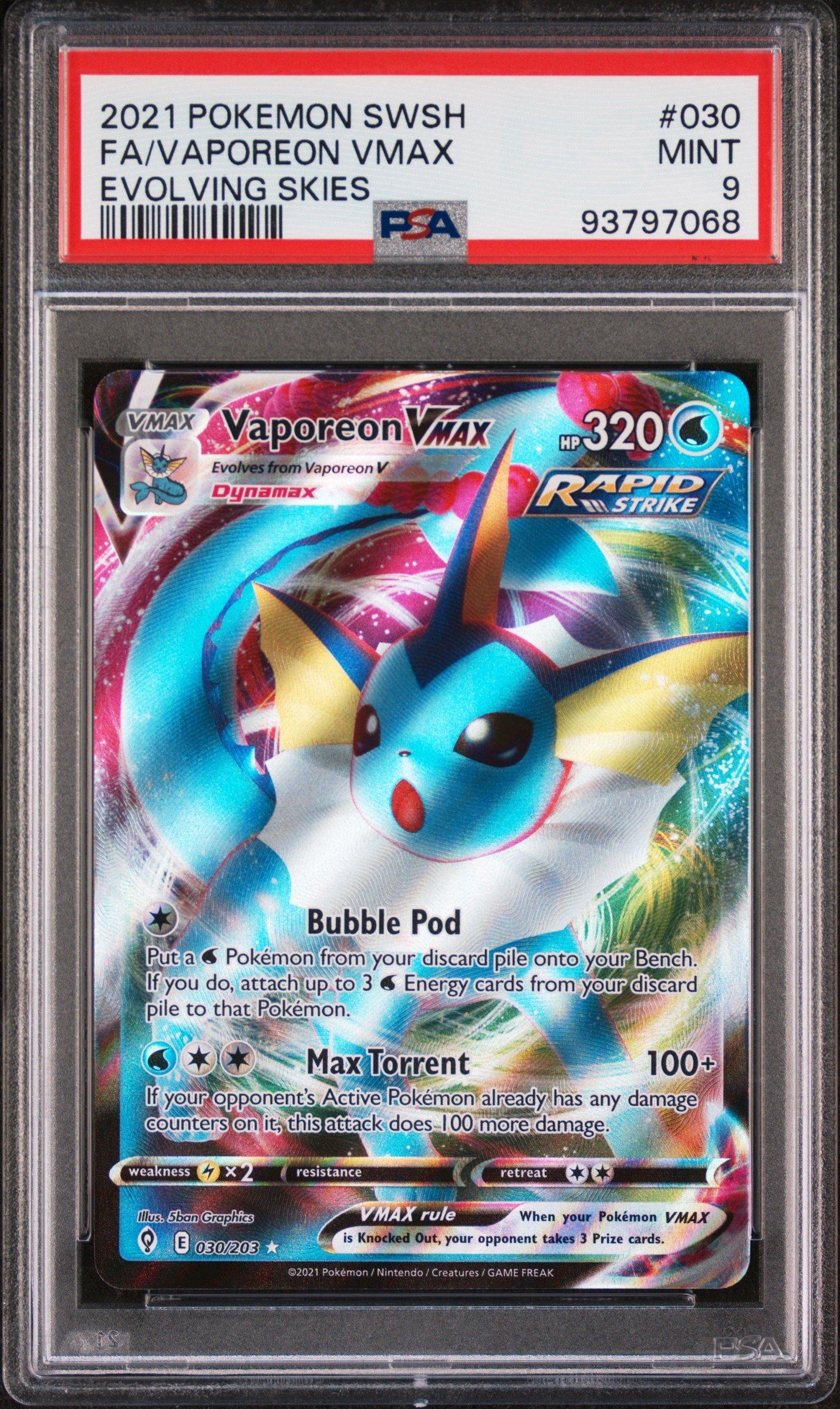 2021 Pokemon Sword & Shield Evolving Skies 030 Full Art/vaporeon