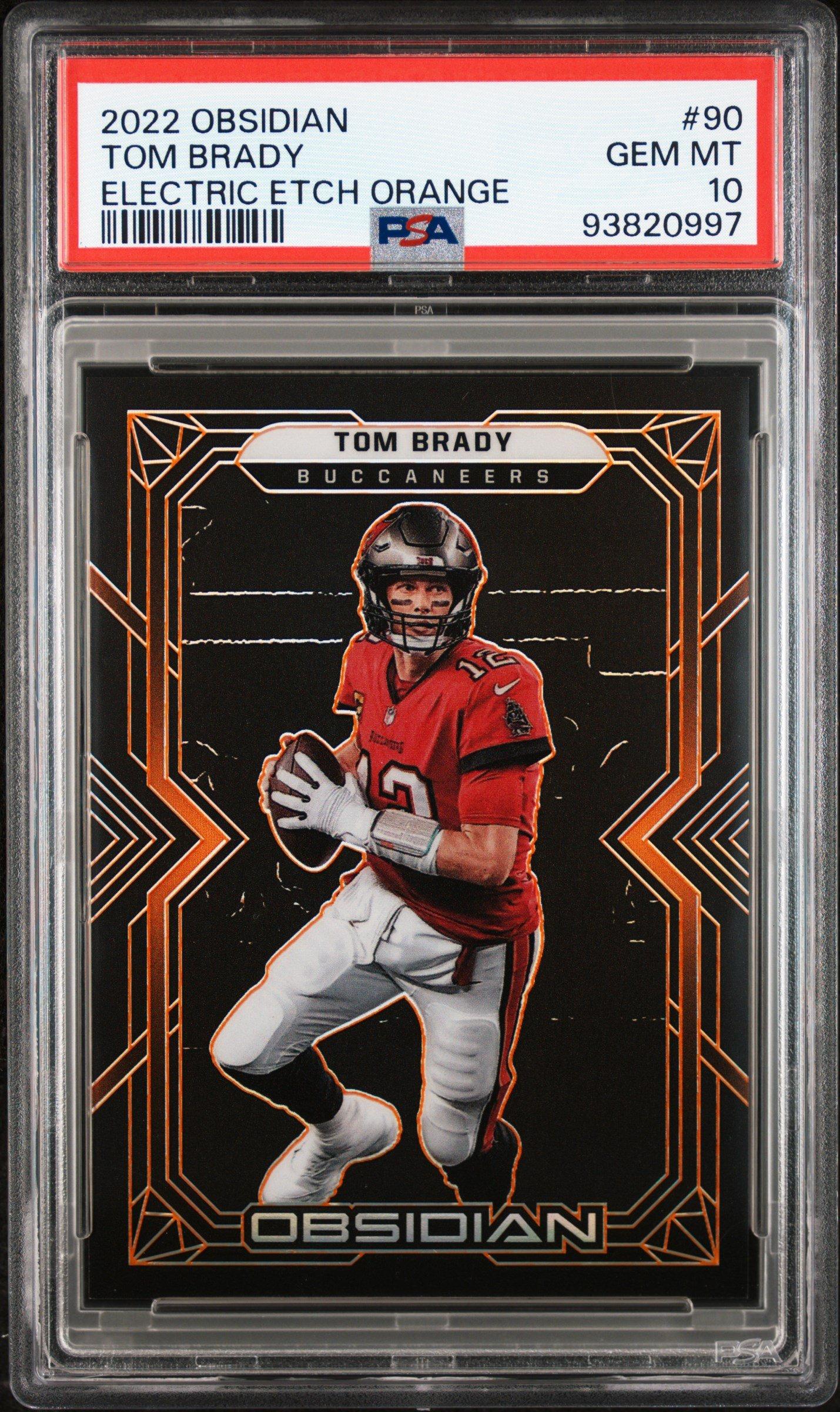 2022 Panini Obsidian 90 Tom Brady Electric Etch Orange PSA 10
