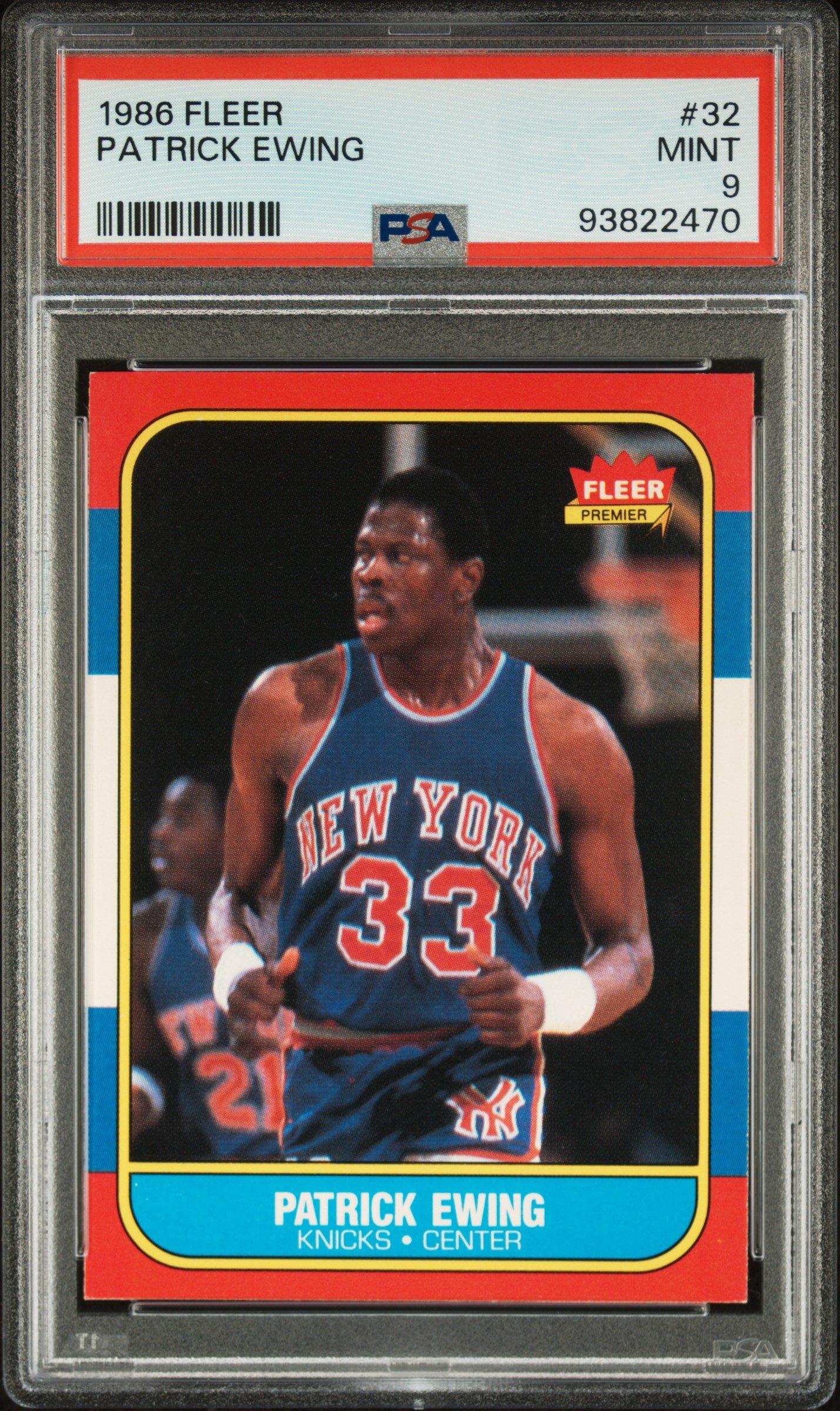 1986 Fleer 32 Patrick Ewing PSA 9