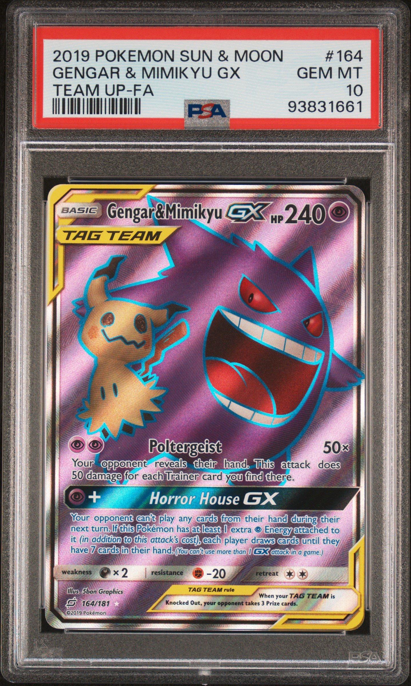 2019 Pokemon Sun & Moon Team Up 164 Full Art/gengar & Mimikyu Gx