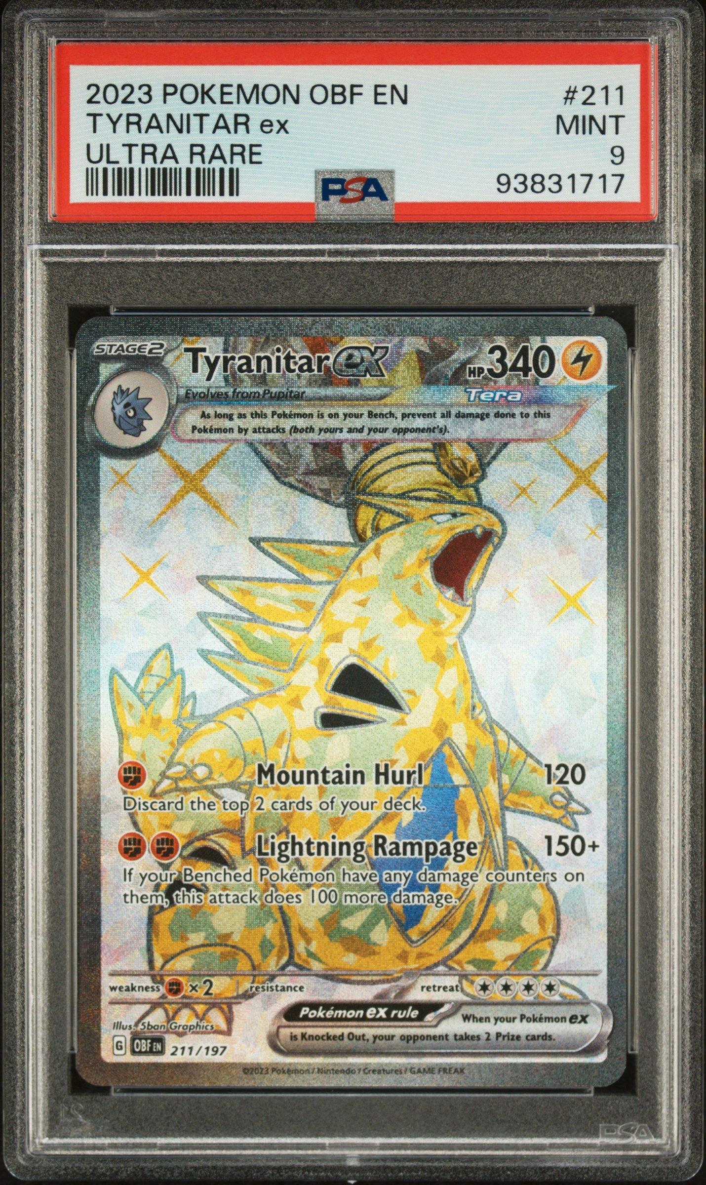 2023 Pokemon Obf En-obsidian Flames 211 Tyranitar Ex Ultra Rare PSA 9  Graded Card | GameStop
