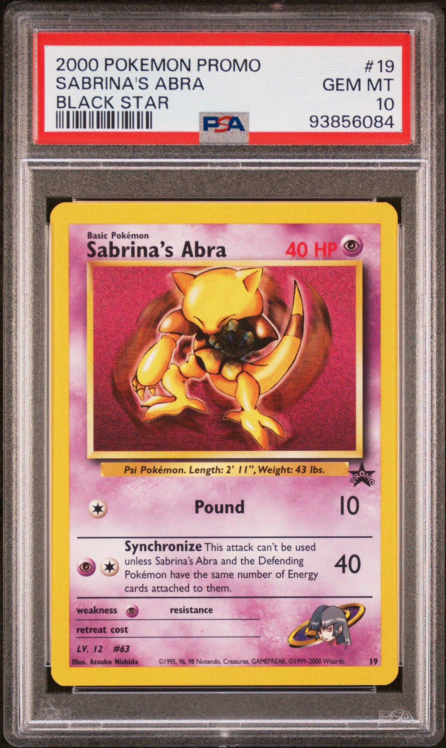2000 Pokemon Promo Black Star 19 Sabrina's Abra PSA 10 Graded Card |  GameStop