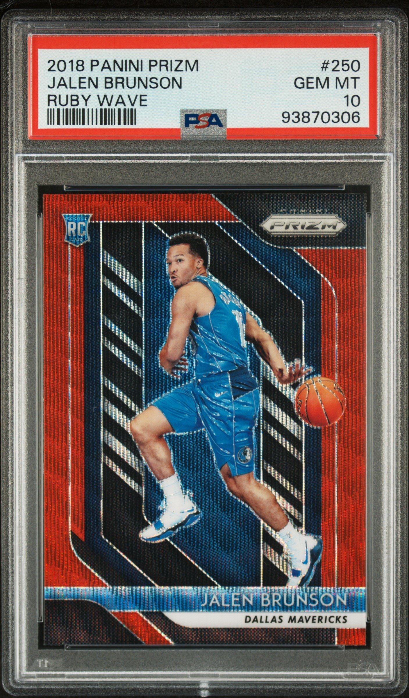2018 Panini Prizm 250 Jalen Brunson Ruby Wave PSA 10