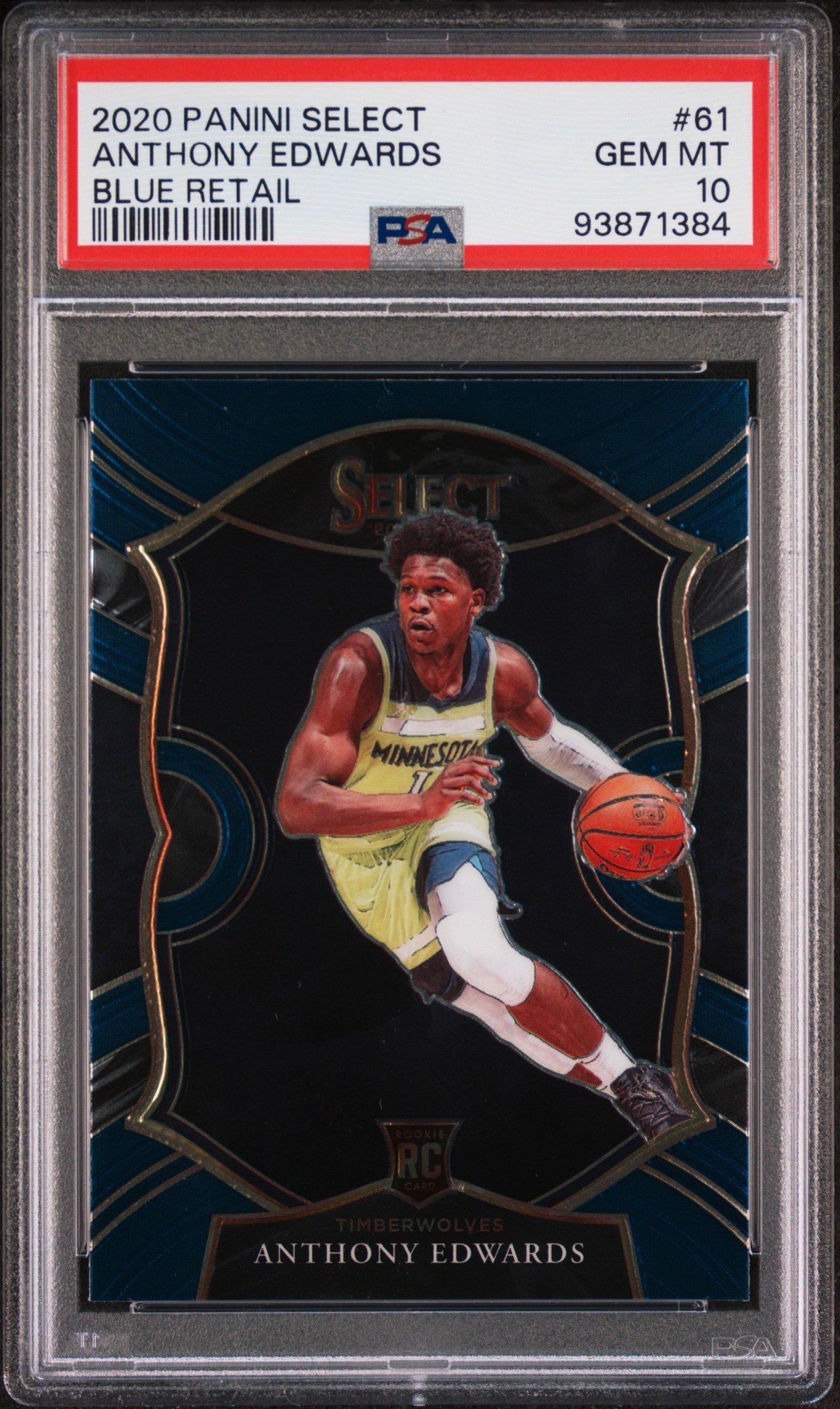 2020 Panini Select 61 Anthony Edwards Blue Retail PSA 10