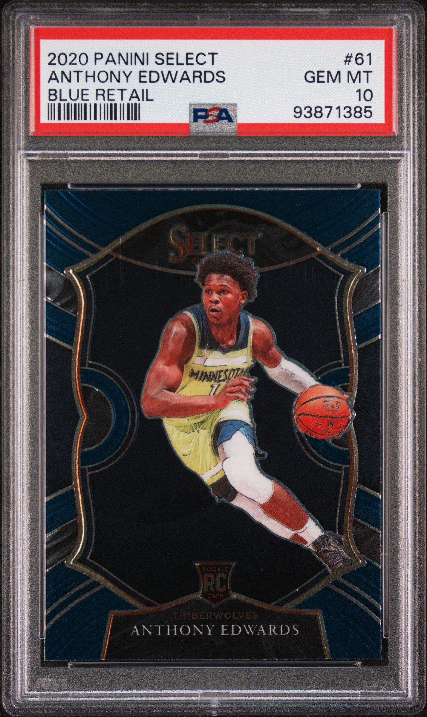 2020 Panini Select 61 Anthony Edwards Blue Retail PSA 10