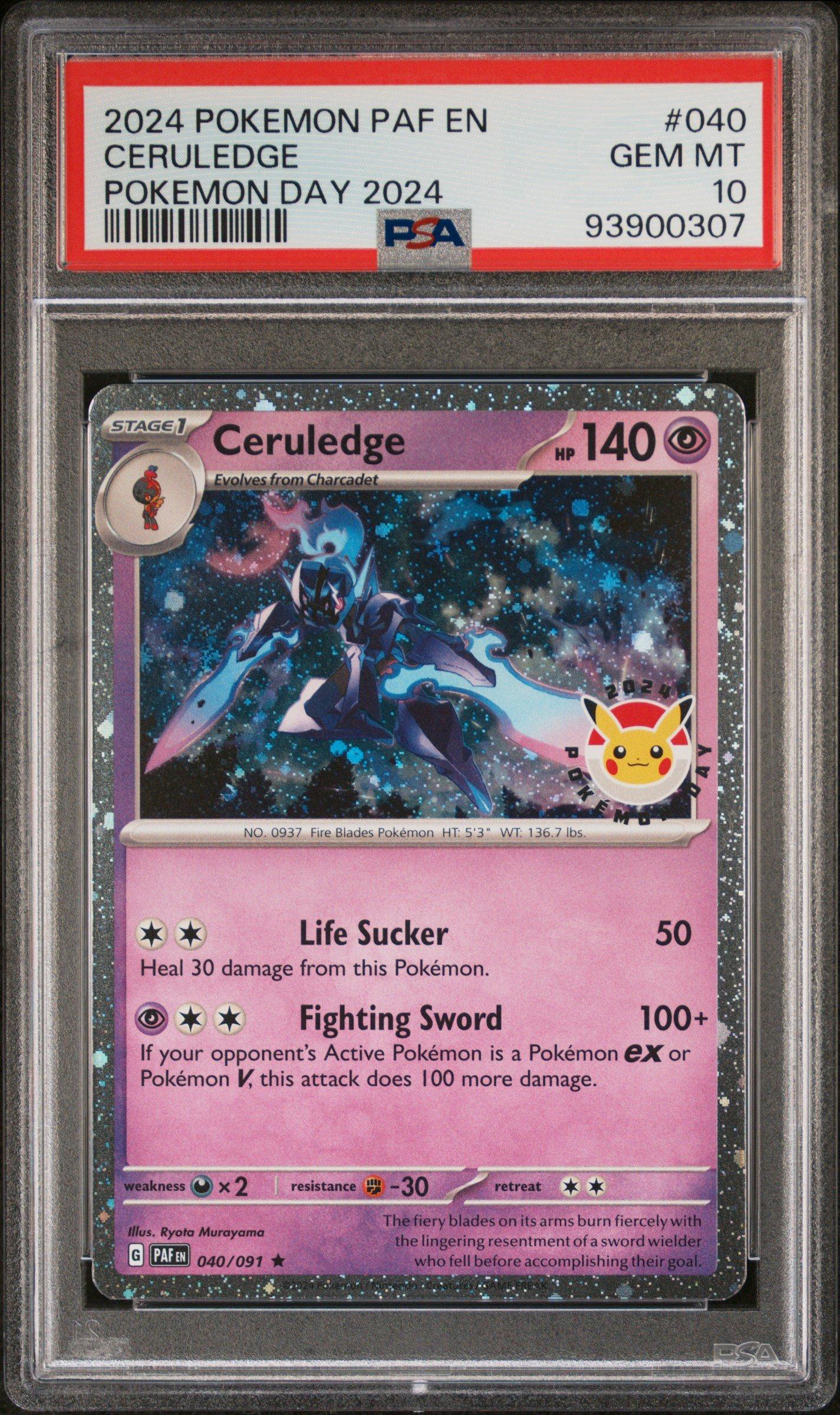 2024 Pokemon Paf En-paldean Fates 040 Ceruledge Pokemon Day 2024 PSA 10  Graded Card | GameStop