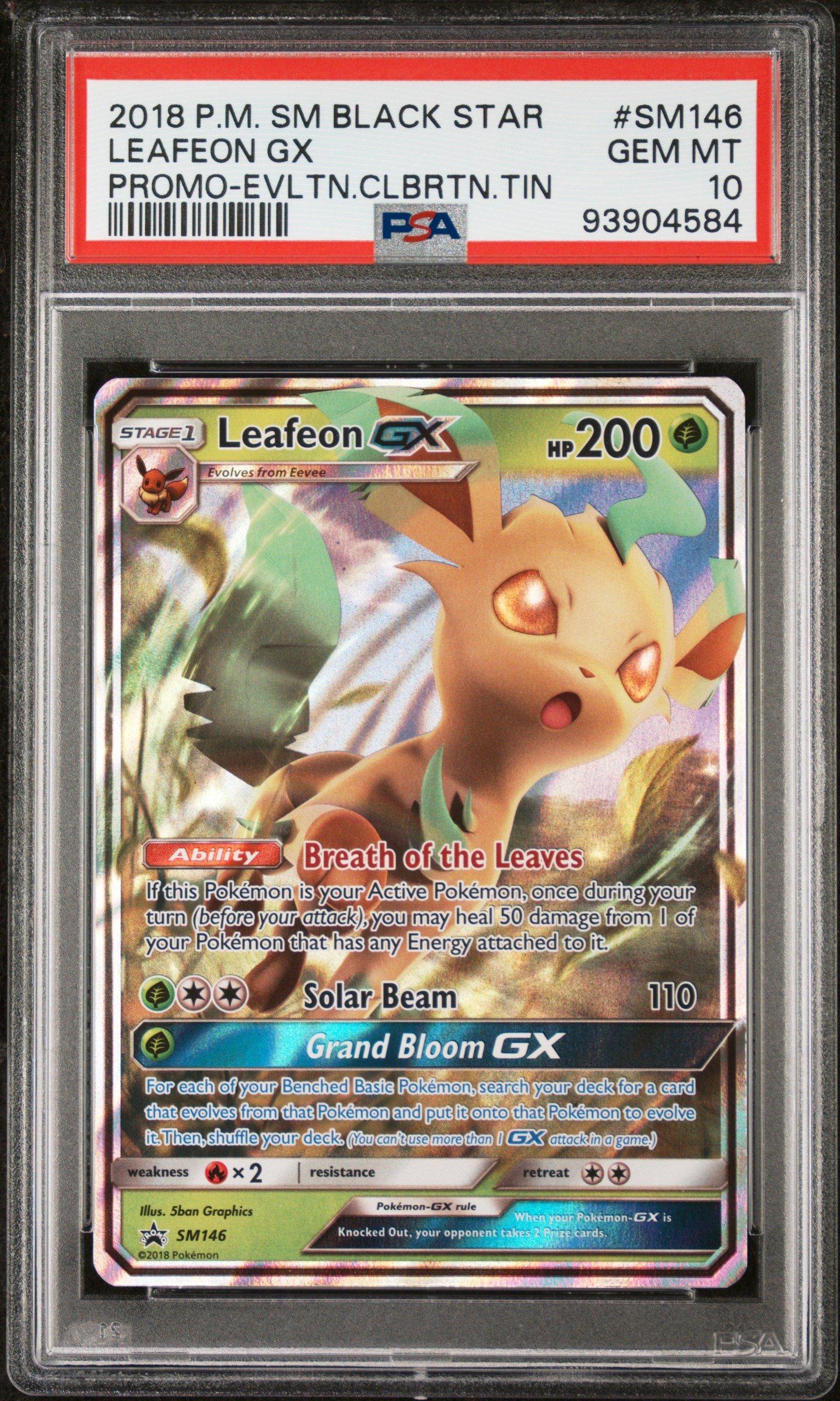 2018 Pokemon Sm Black Star Promo Sm146 Leafeon Gx Evolution Celebration Tin  PSA 10 Graded Card | GameStop