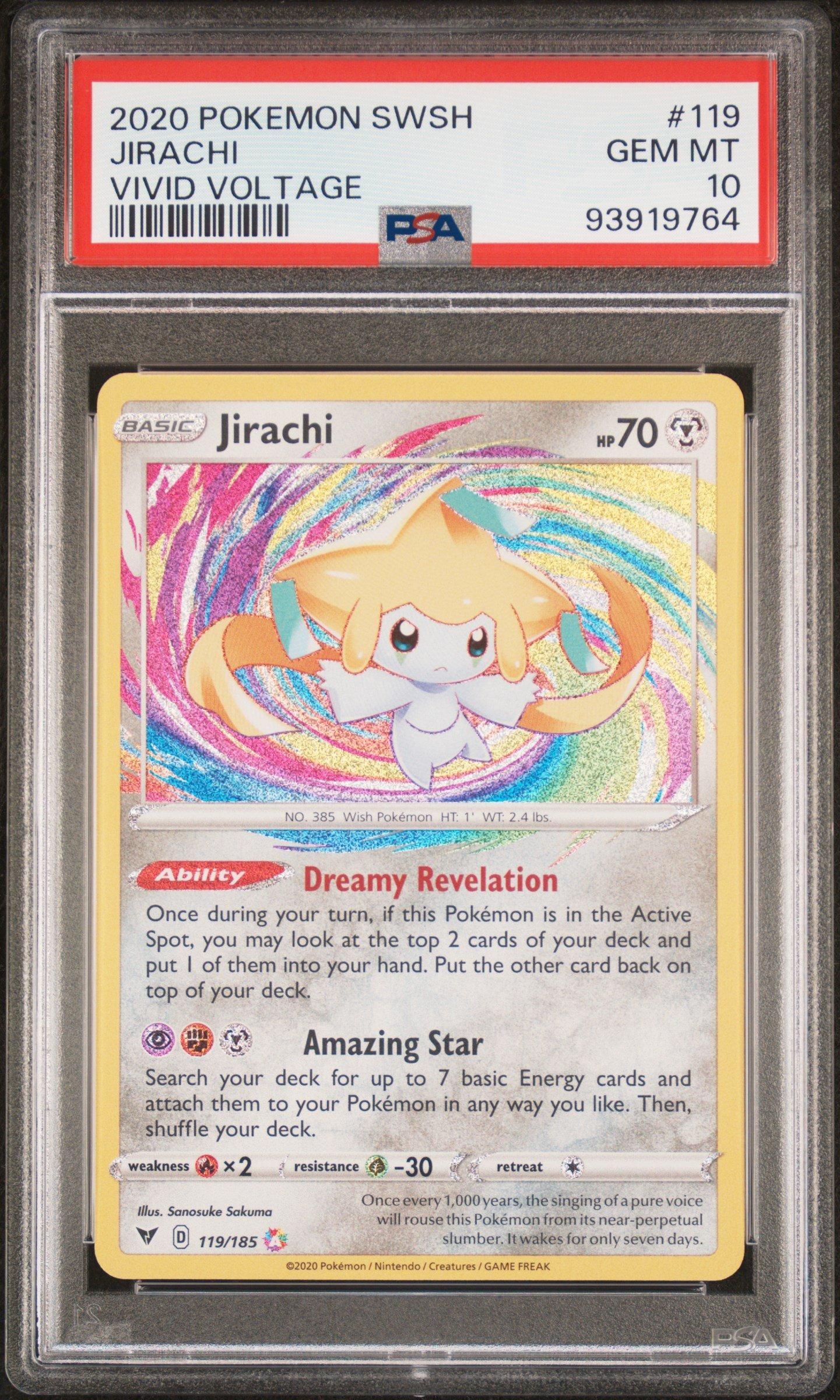 2020 Pokemon Sword & Shield Vivid Voltage 119 Jirachi PSA 10