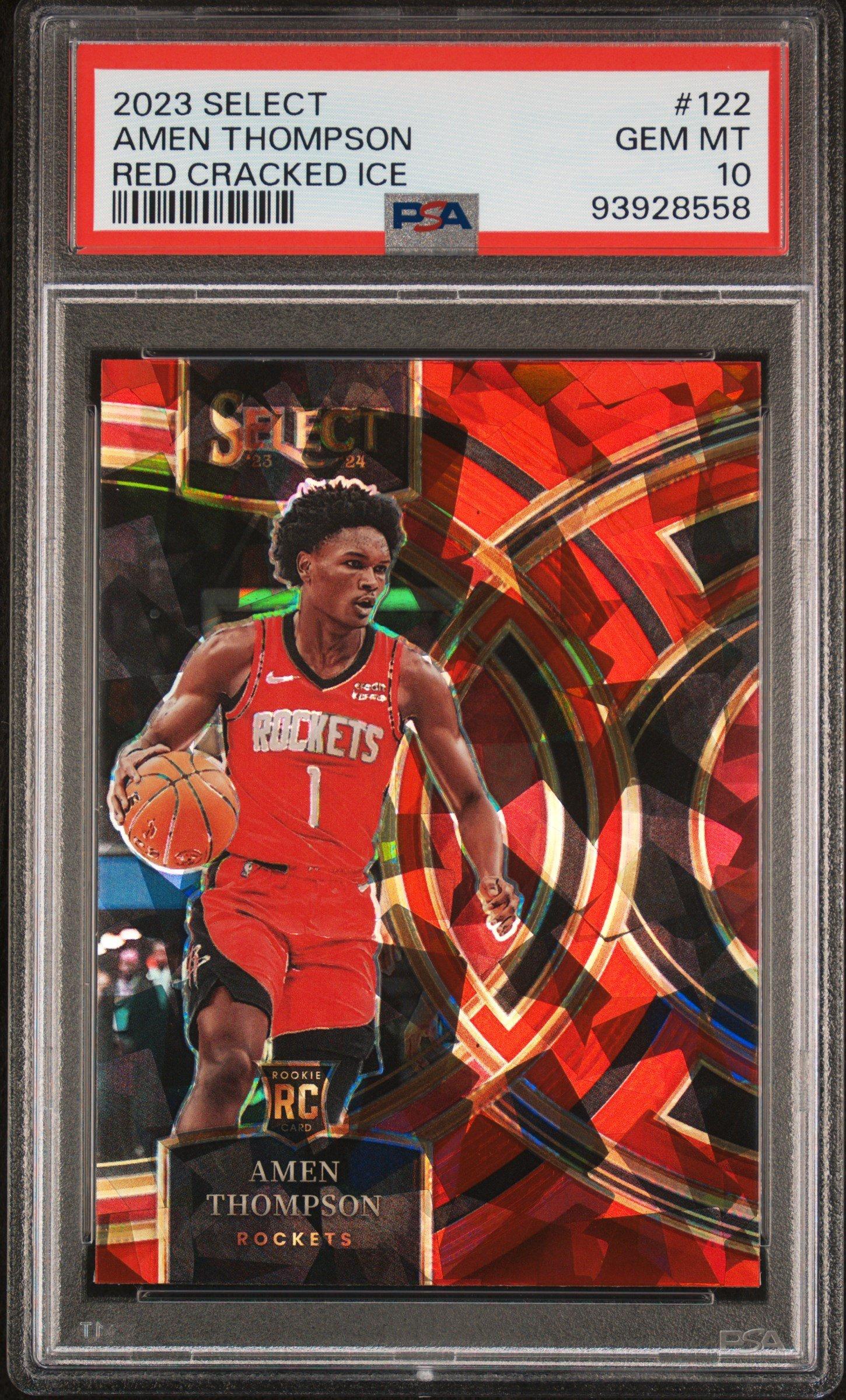 2023 Panini Select 122 Amen Thompson Red Cracked Ice PSA 10