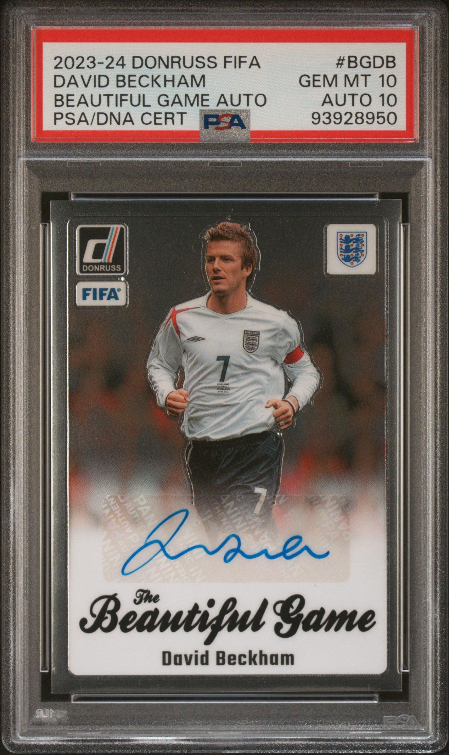 2023-24 Panini Donruss Fifa The Beautiful Game Autographs Bgdb David Beckham PSA 10