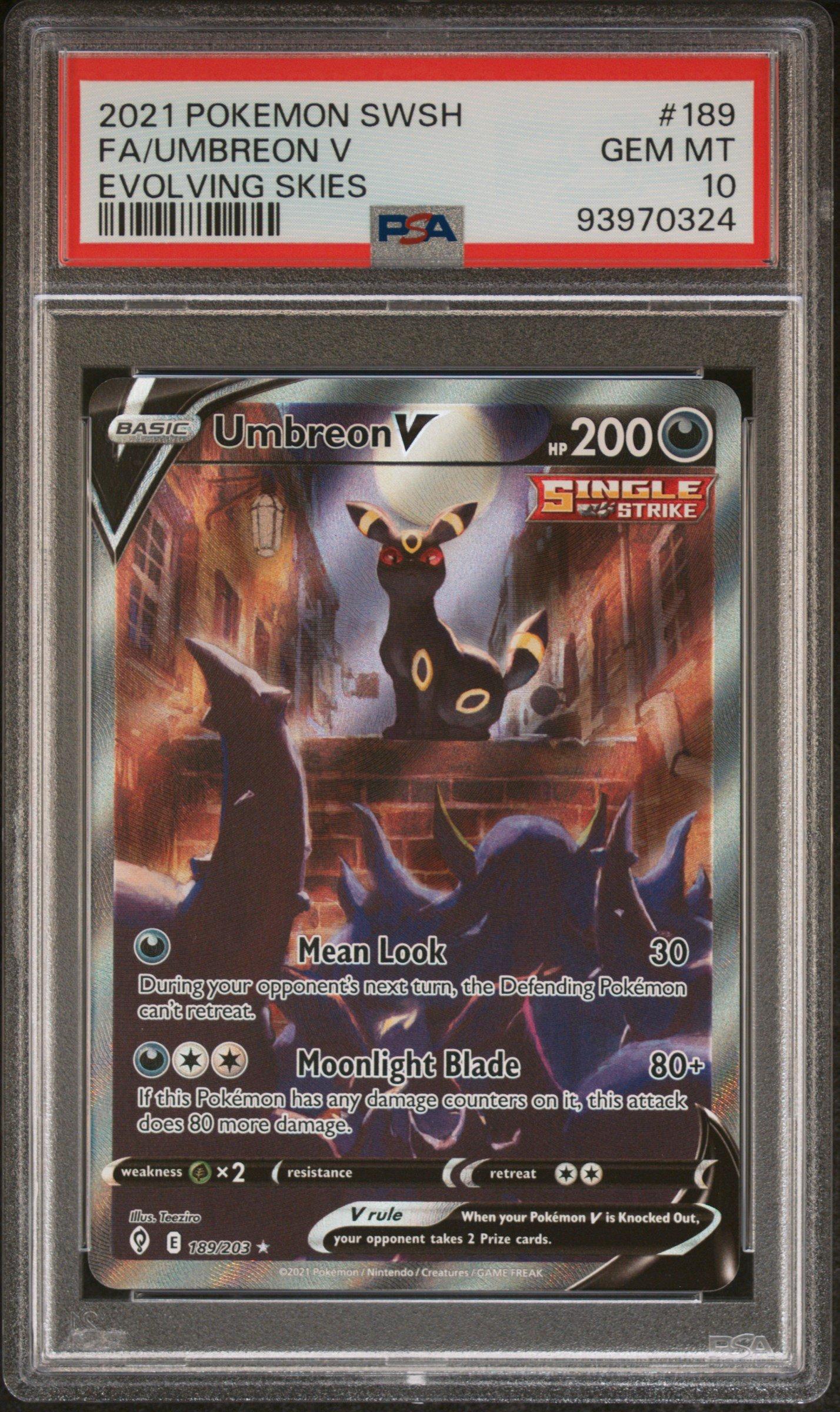 2021 Pokemon Sword & Shield Evolving Skies 189 Full Art/umbreon V