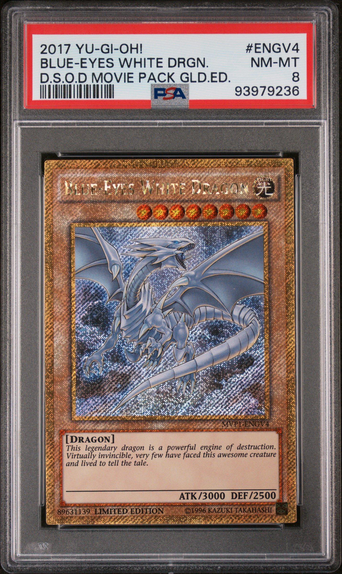 2017 Yu-gi-oh! The Dark Side Of Dimensions Movie Pack Gold Edition Engv4  Blue-eyes White Dragon PSA 8 Graded Card | GameStop