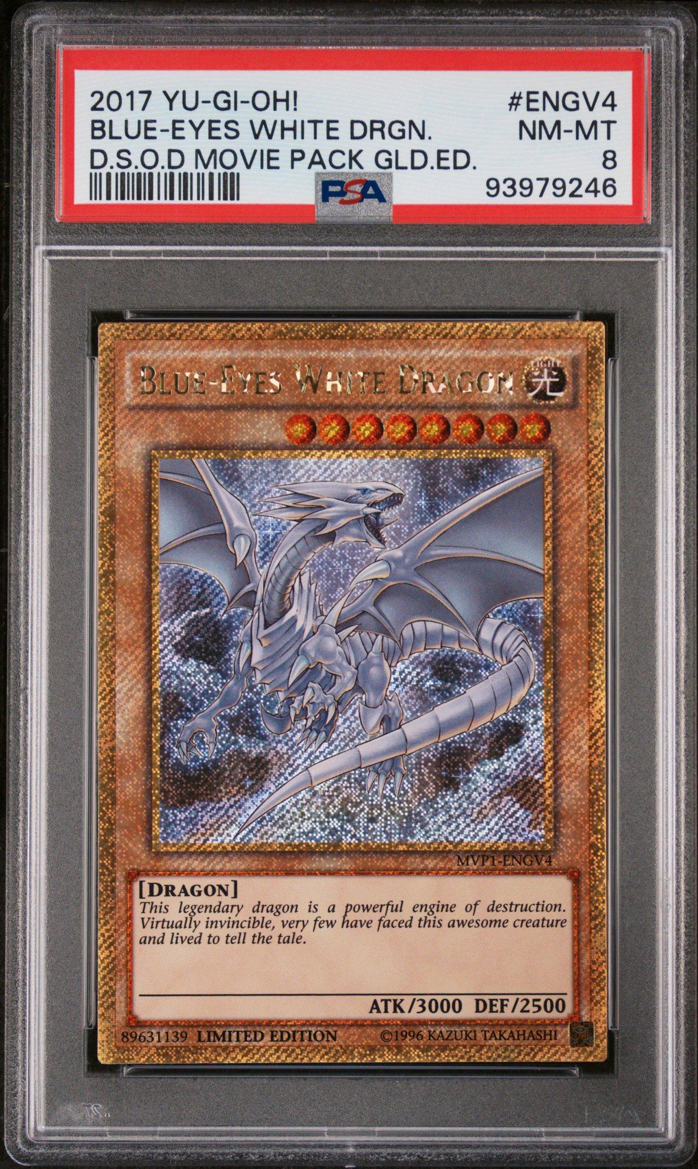 2017 Yu-gi-oh! The Dark Side Of Dimensions Movie Pack Gold Edition Engv4  Blue-eyes White Dragon PSA 8 Graded Card | GameStop