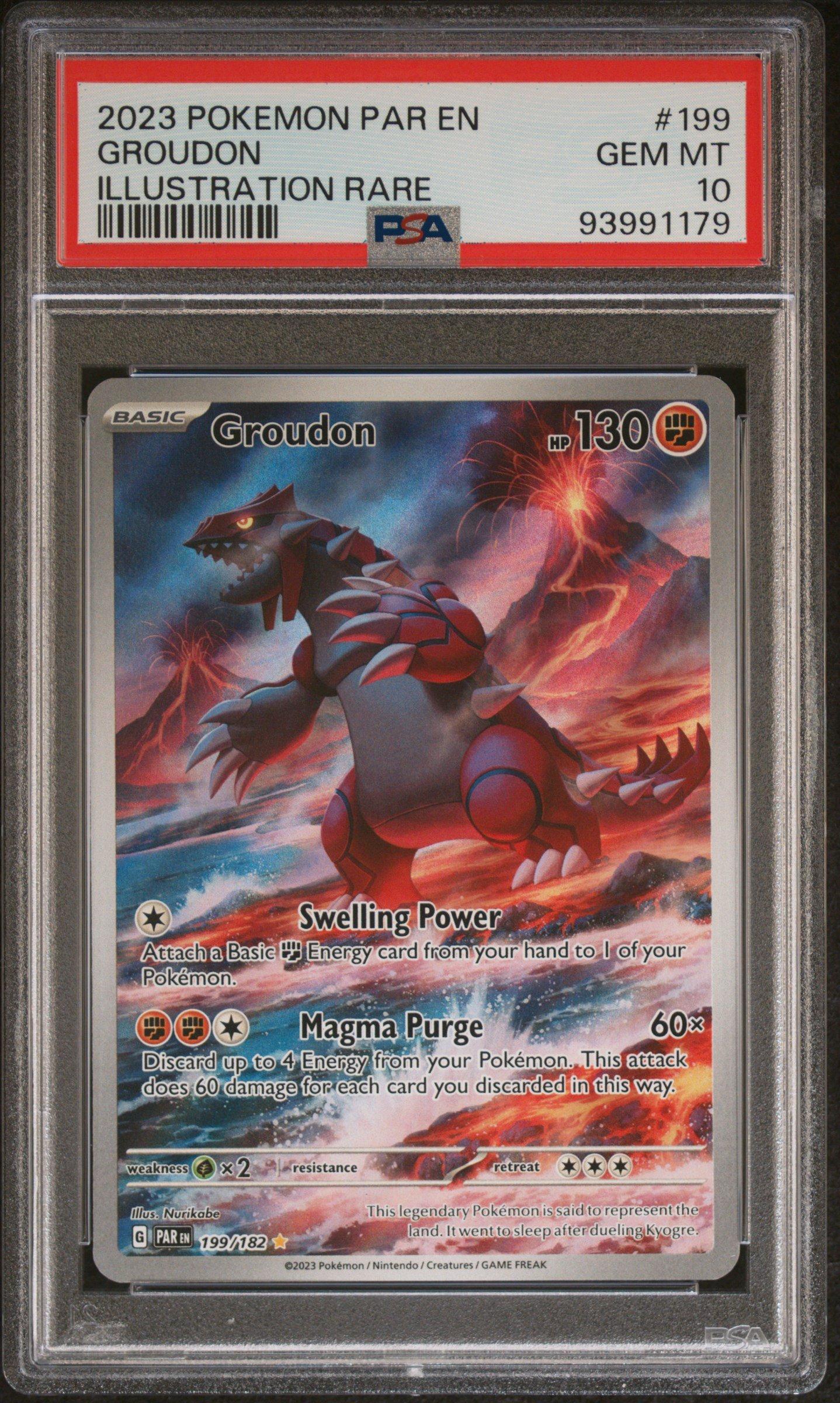 2023 Pokemon Par En-paradox Rift 199 Groudon Illustration Rare PSA