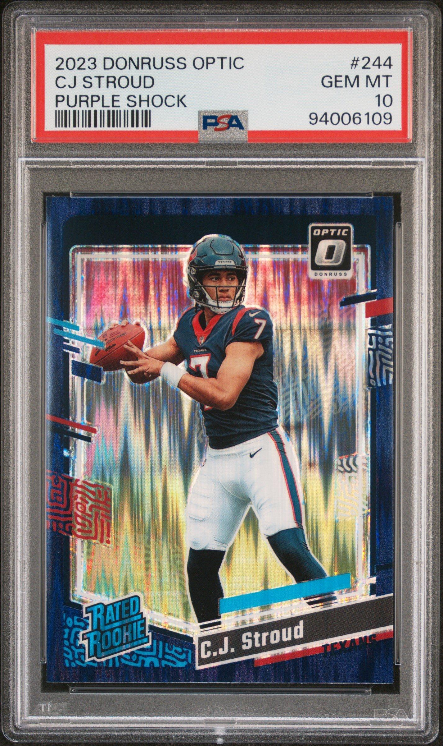 2023 Panini Donruss Optic 244 Cj Stroud Purple Shock PSA 10 | GameStop
