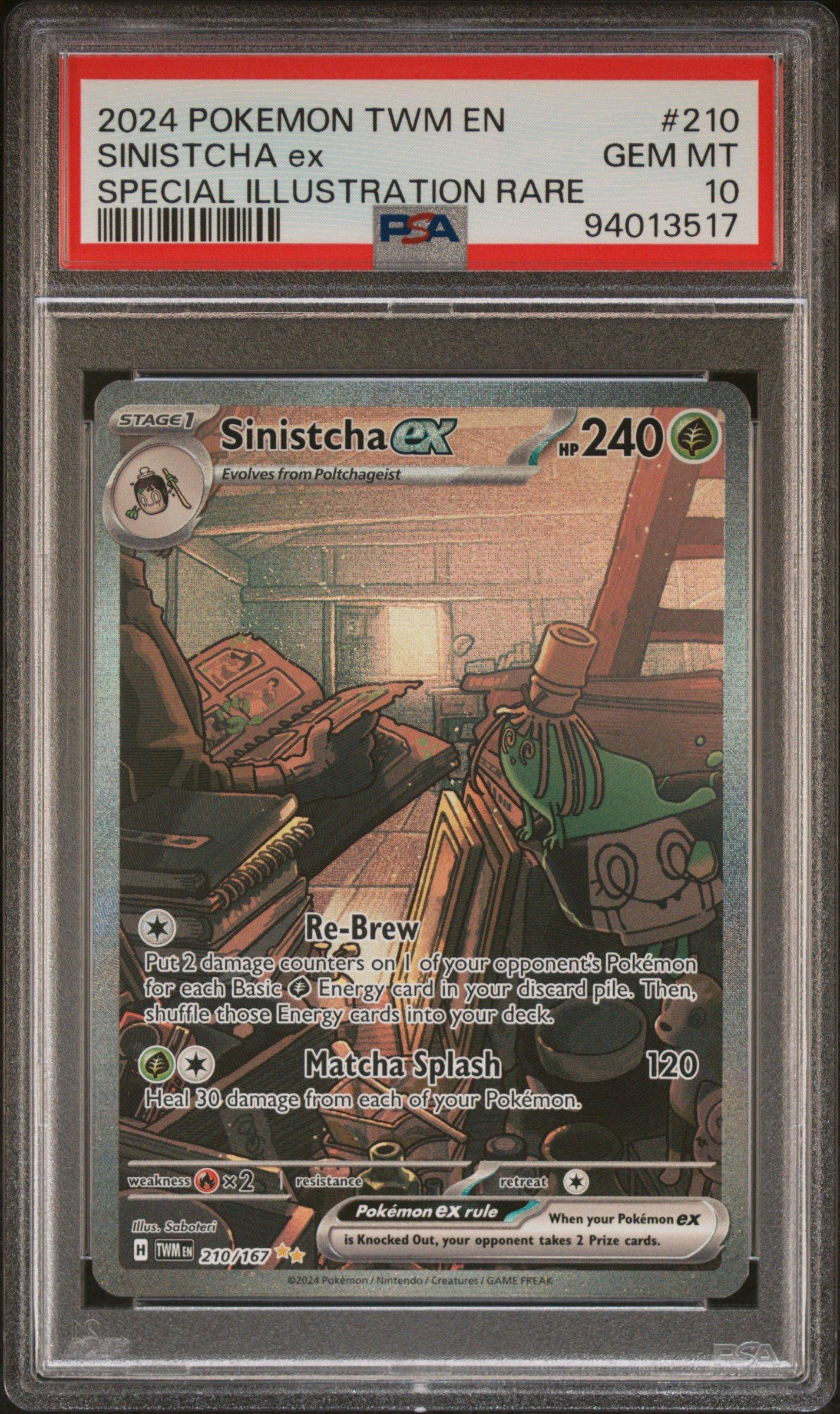 2024 Pokemon Twm En-twilight Masquerade 210 Sinistcha Ex Special Illustration Rare PSA 10