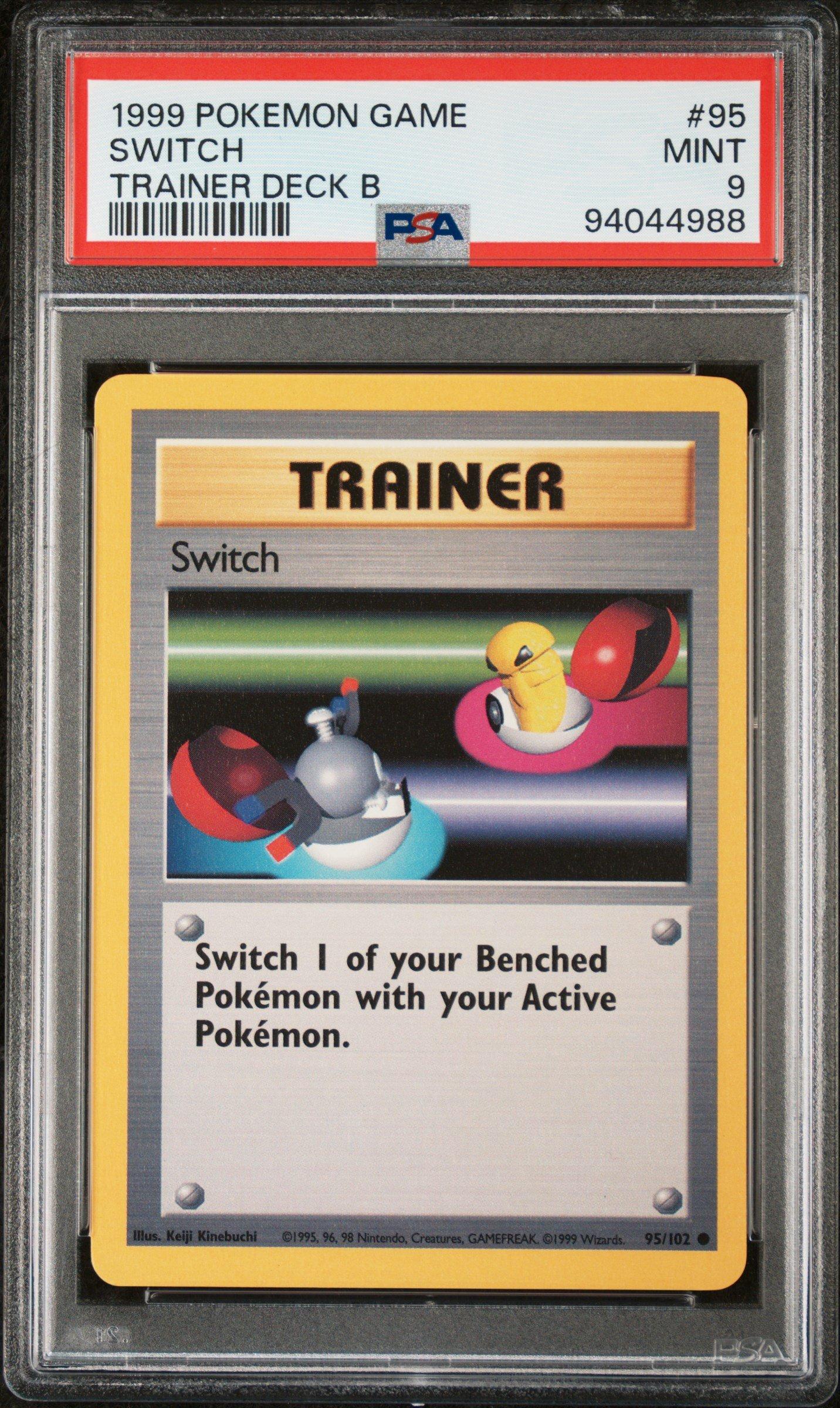 1999 Pokemon Game 95 Switch Trainer Deck B PSA 9