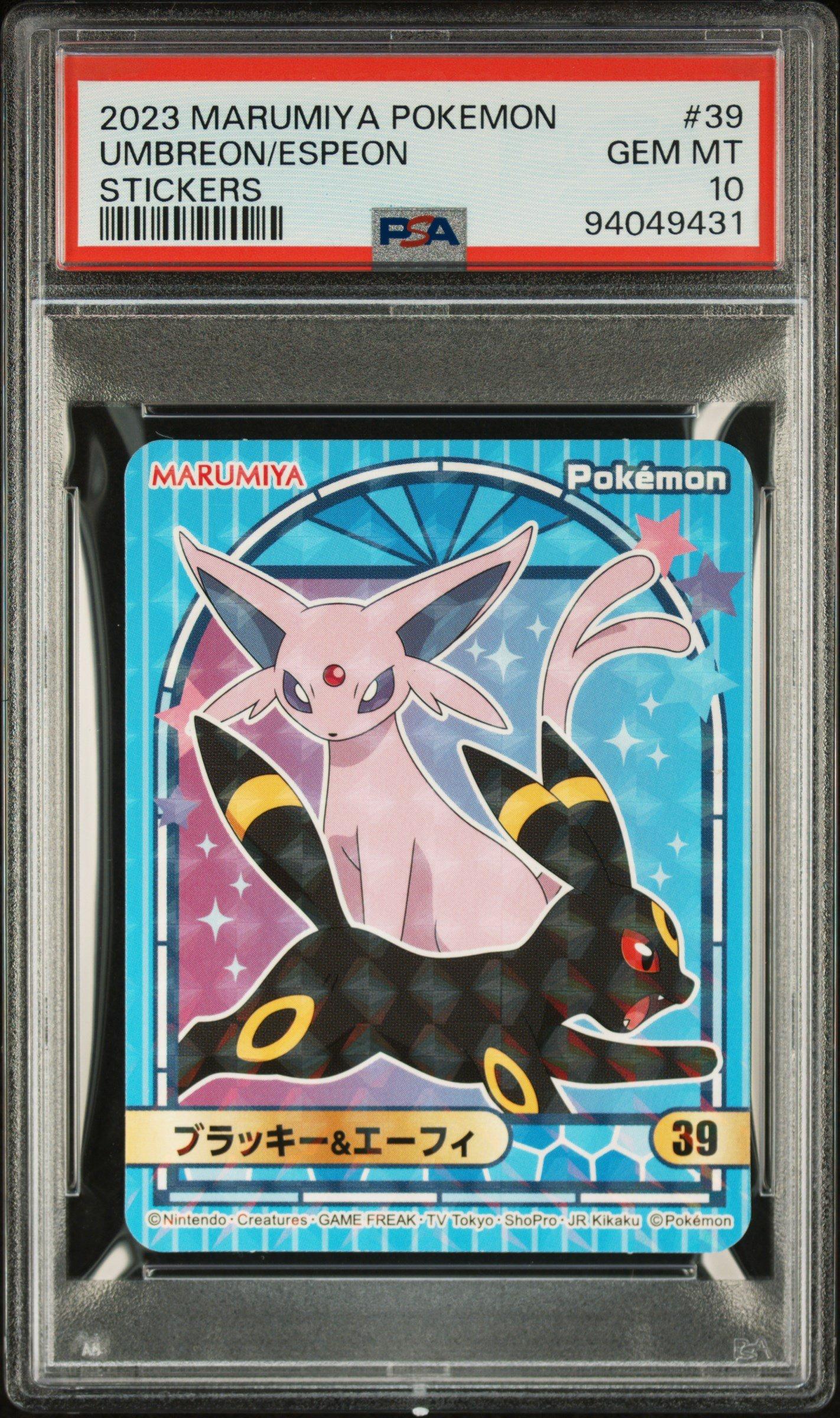 2023 Marumiya Pokemon Stickers 39 Umbreon/espeon PSA 10