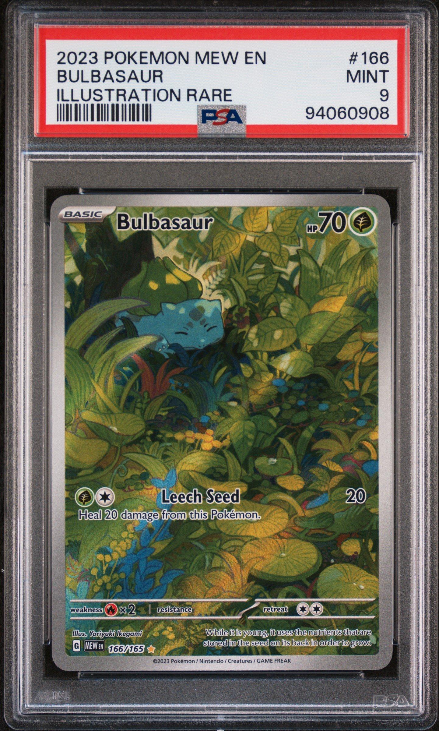 2023 Pokemon Mew En-151 166 Bulbasaur Illustration Rare PSA 9 Graded Card |  GameStop
