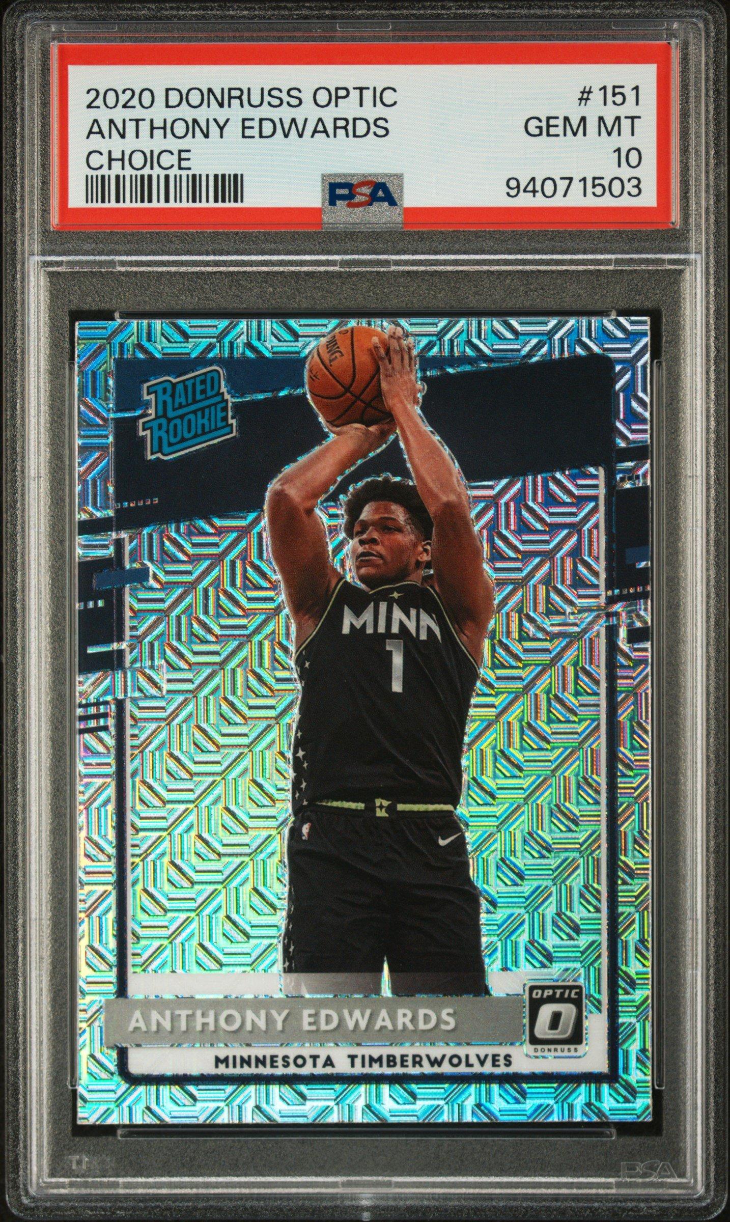 2020 Panini Donruss Optic 151 Anthony Edwards Choice PSA 10