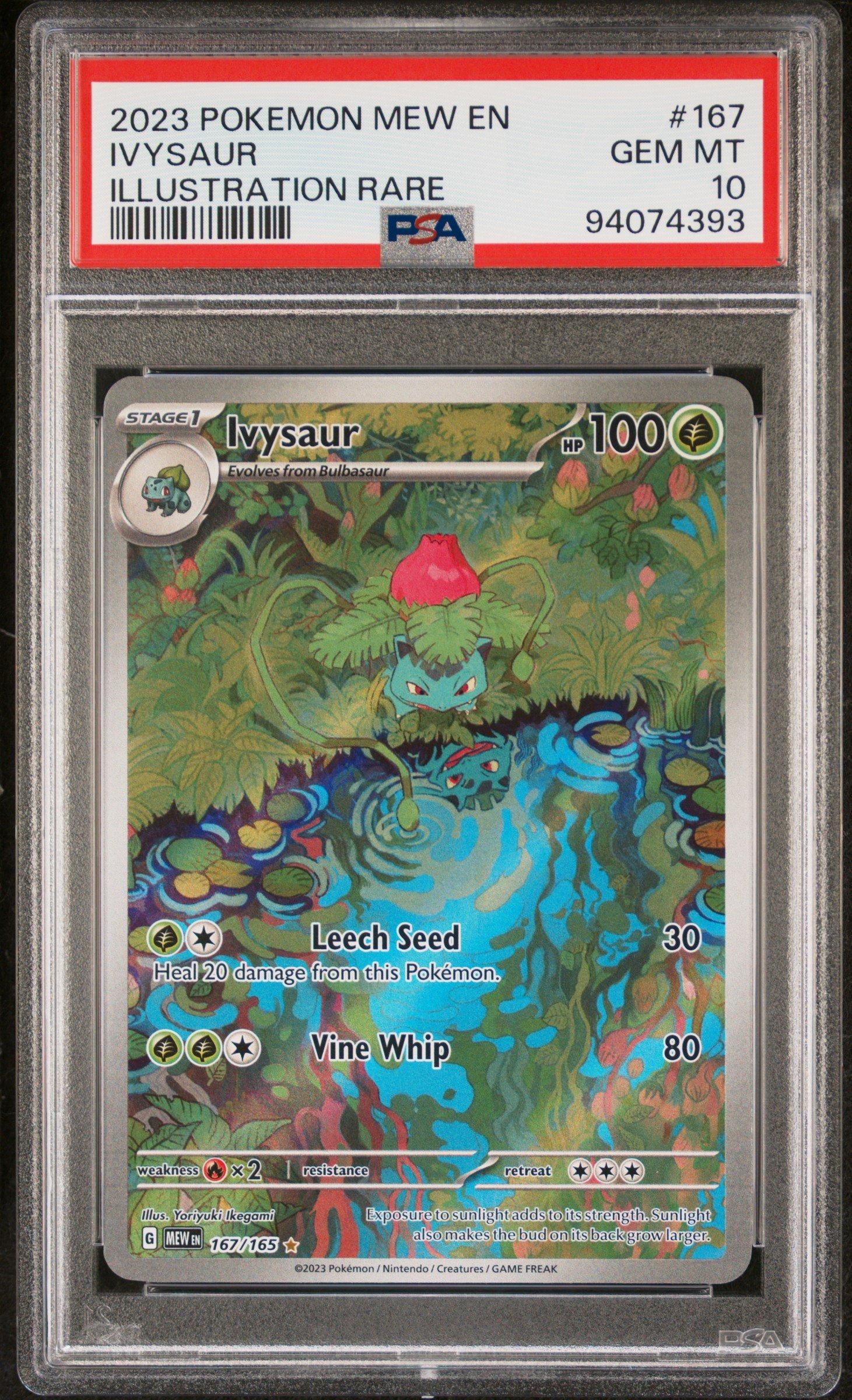 2023 Pokemon Mew En-151 167 Ivysaur Illustration Rare PSA 10