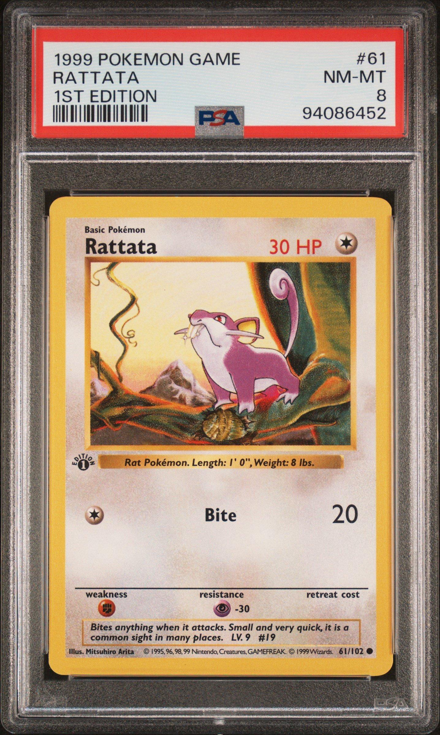 1995 rattata pokemon card 1995 Pokmon TCG Rattata Base Set 61/102 Regular 1st Edition Common Fun $7