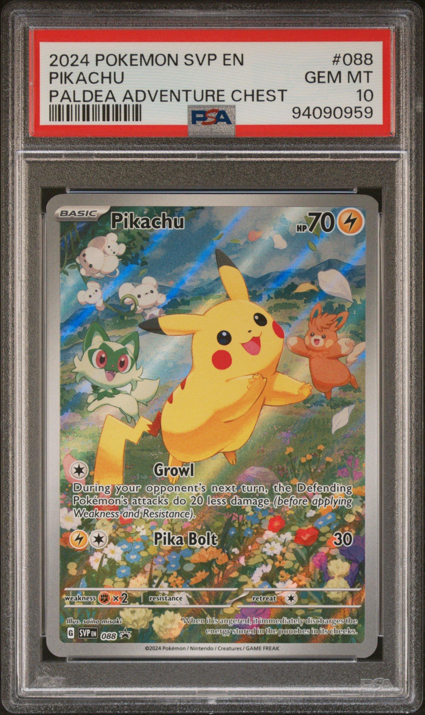 2024 Pokemon Svp En-sv Black Star Promo 088 Pikachu Paldea Adventure Chest  PSA 10 Graded Card | GameStop