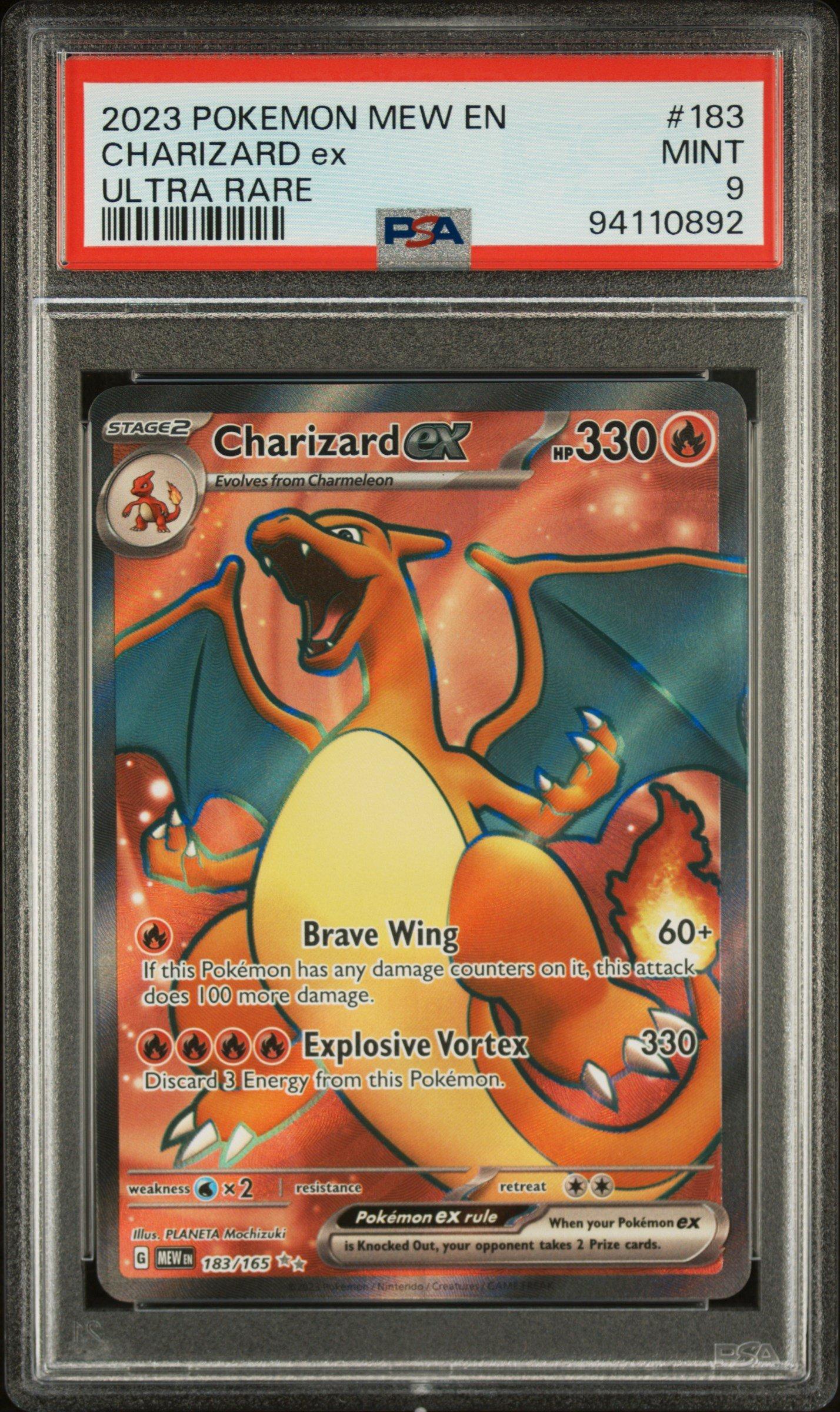 2023 Pokemon Mew En-151 183 Charizard Ex Ultra Rare PSA 9 Graded