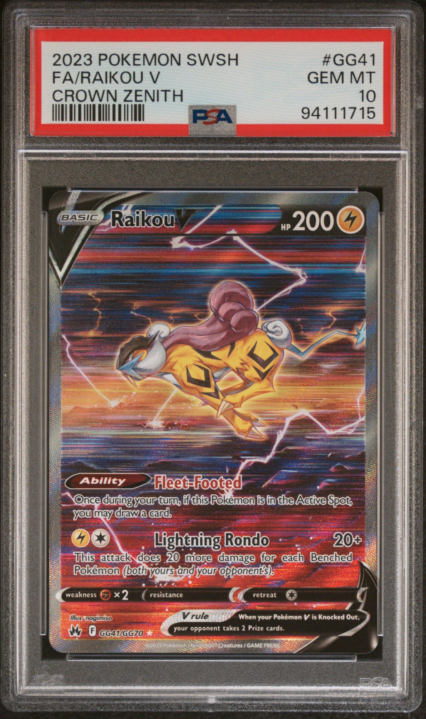 raikou v pokemon card from Crown Zenith Ultra Rare Card Type Raikou V #48 Prices |