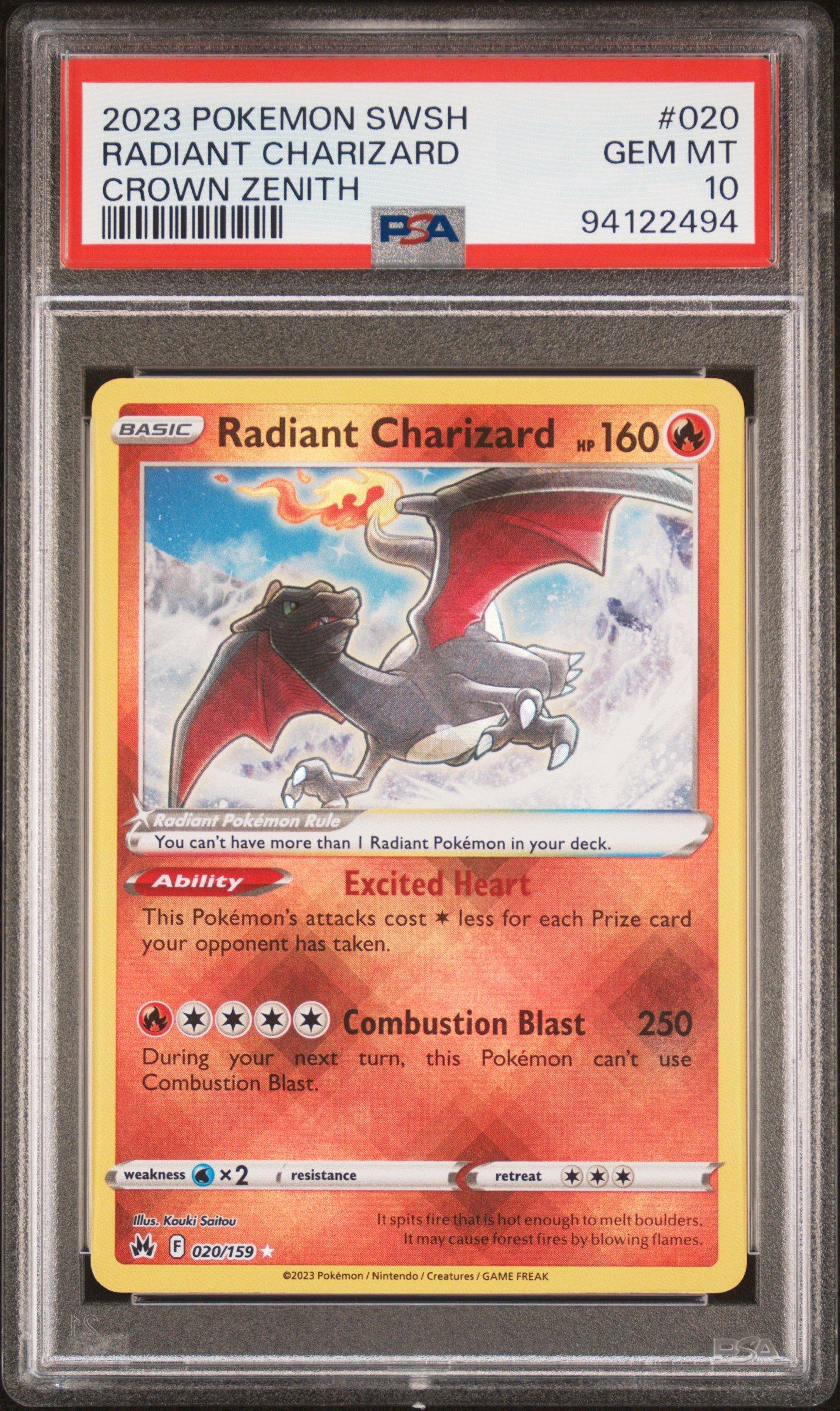 2023 Pokemon Sword And Shield Crown Zenith 020 Radiant Charizard PSA 10