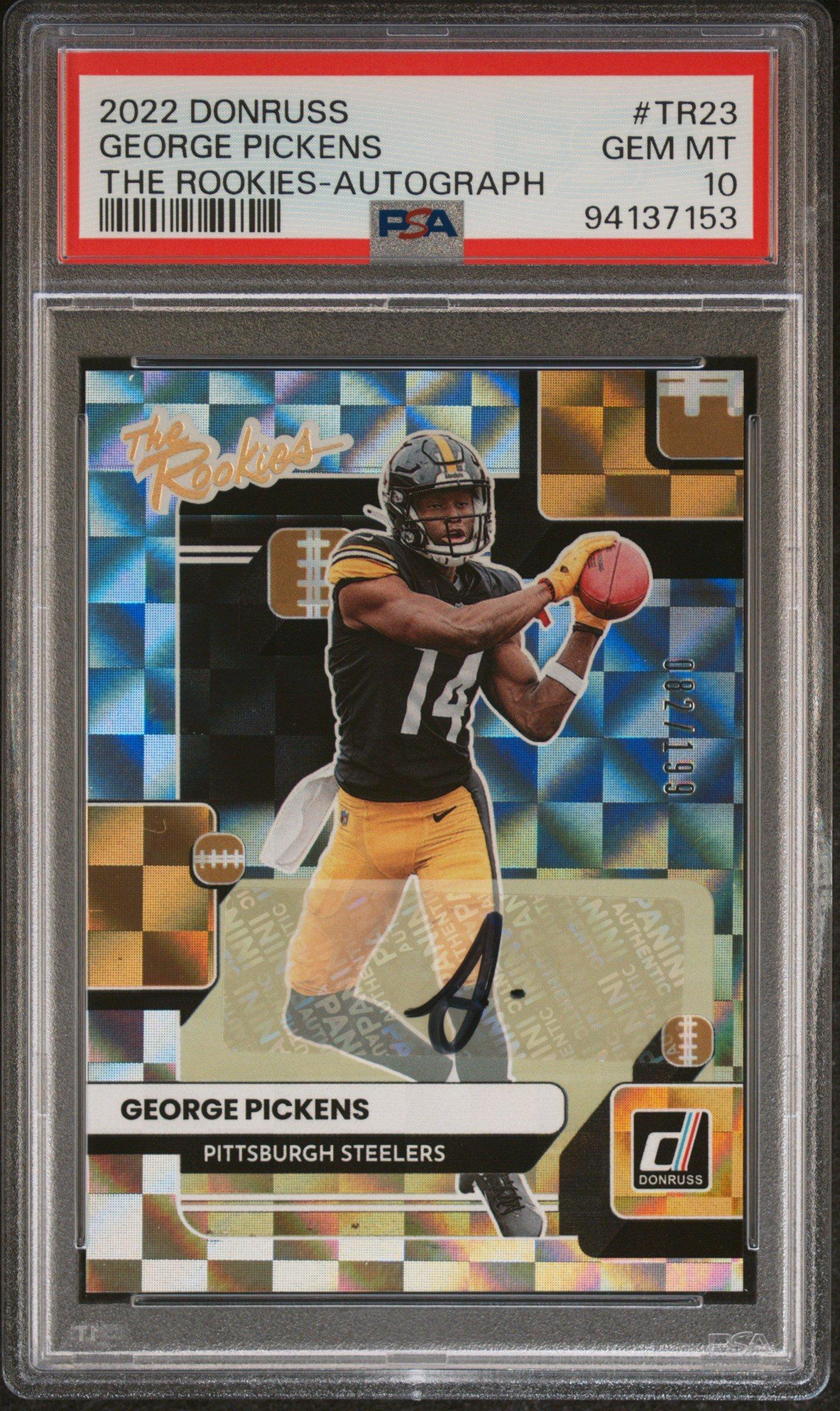 2022 Panini Donruss The Rookies Tr23 George Pickens Autograph PSA 10