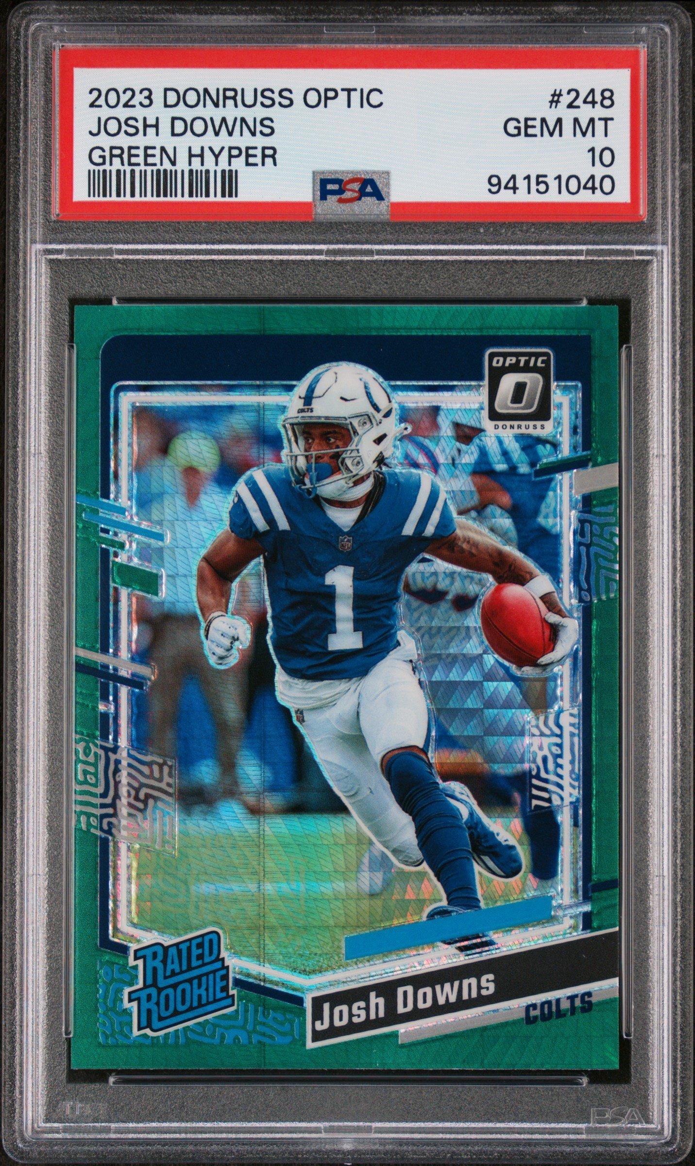 2023 Panini Donruss Optic 248 Josh Downs Green Hyper PSA 10