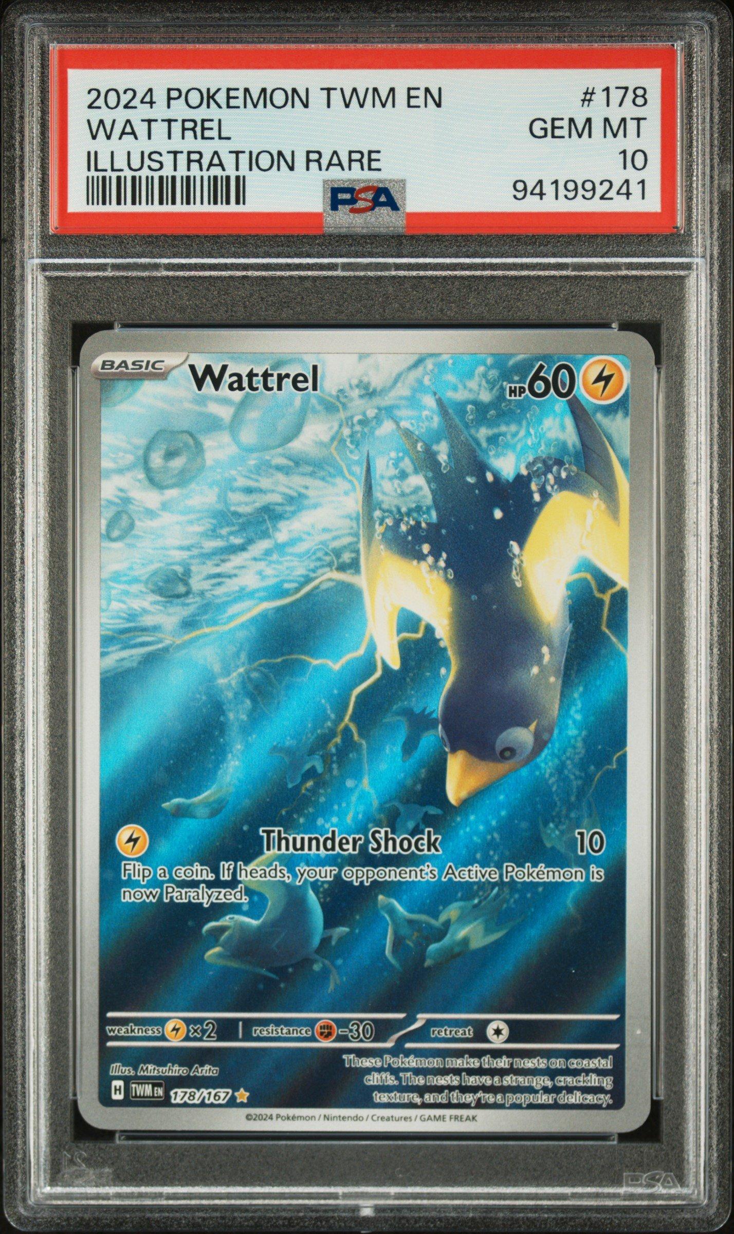 2024 Pokemon Twm En-twilight Masquerade 178 Wattrel Illustration Rare PSA 10