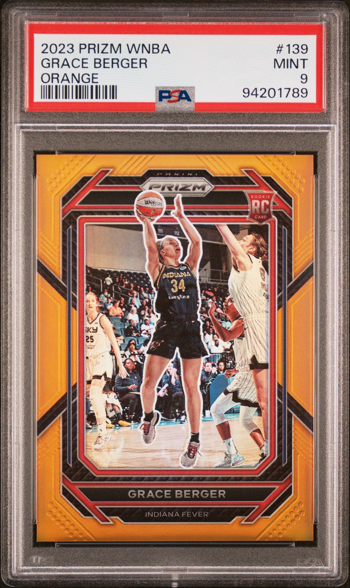 2023 Panini Prizm Wnba 139 Grace Berger Orange PSA 9