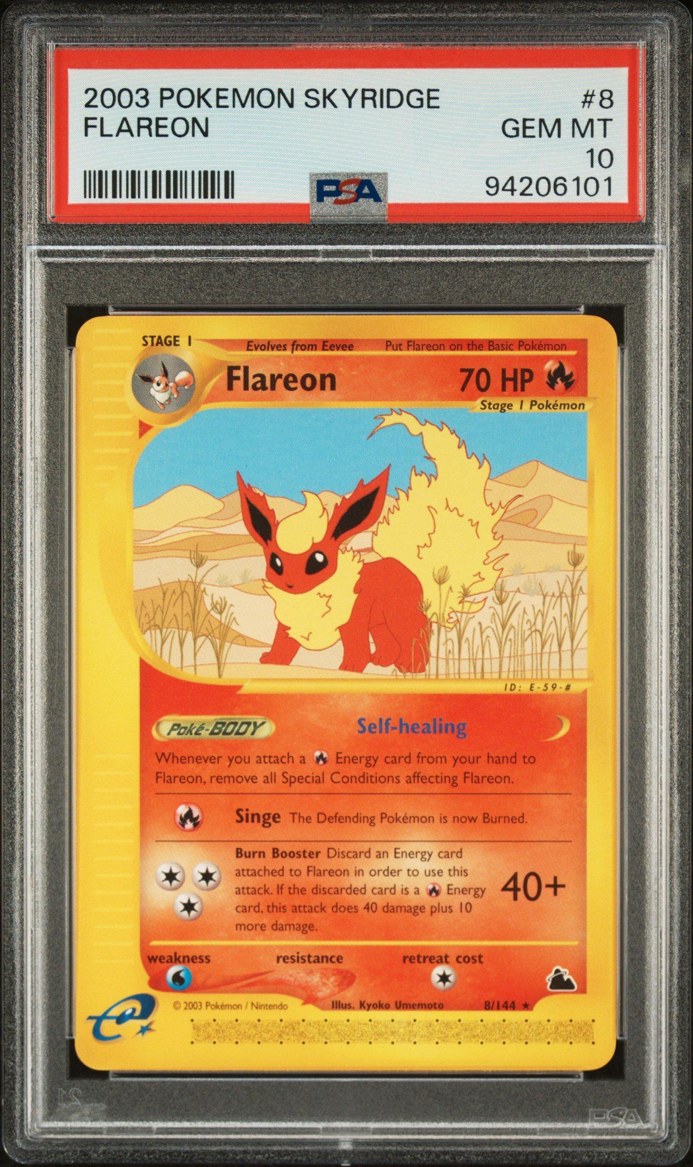 2003 Pokemon Skyridge 8 Flareon PSA 10