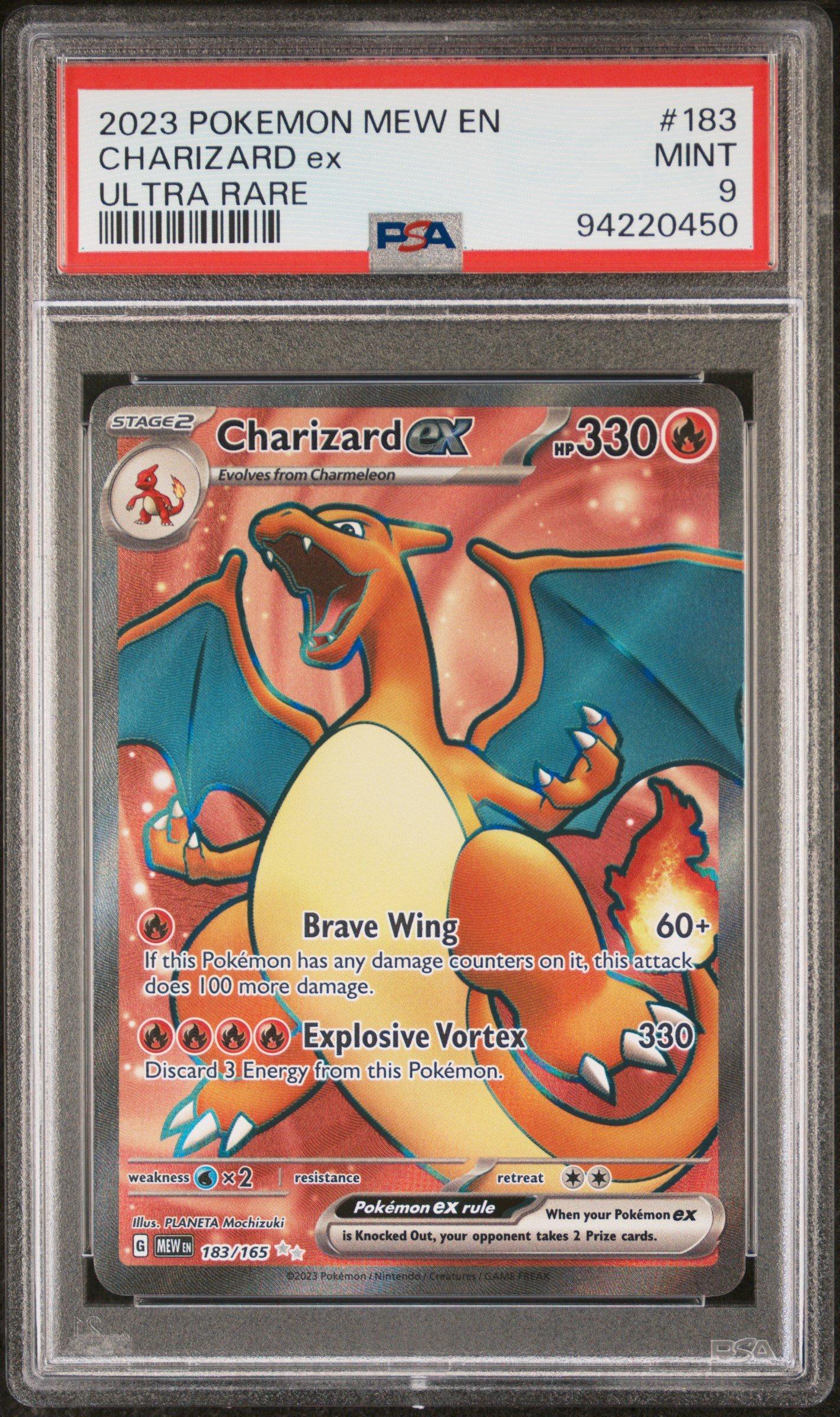 2023 Pokemon Mew En-151 183 Charizard Ex Ultra Rare PSA 9 Graded