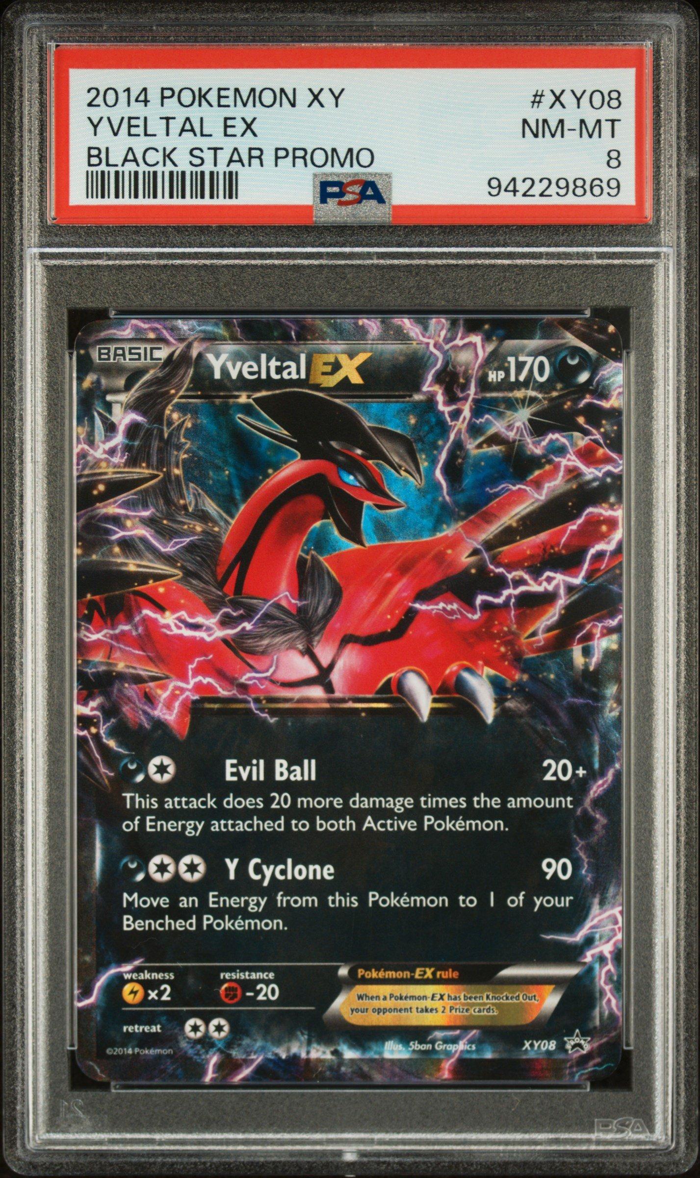 2014 Pokemon Xy Black Star Promo Xy08 Yveltal Ex PSA 8 Graded Card