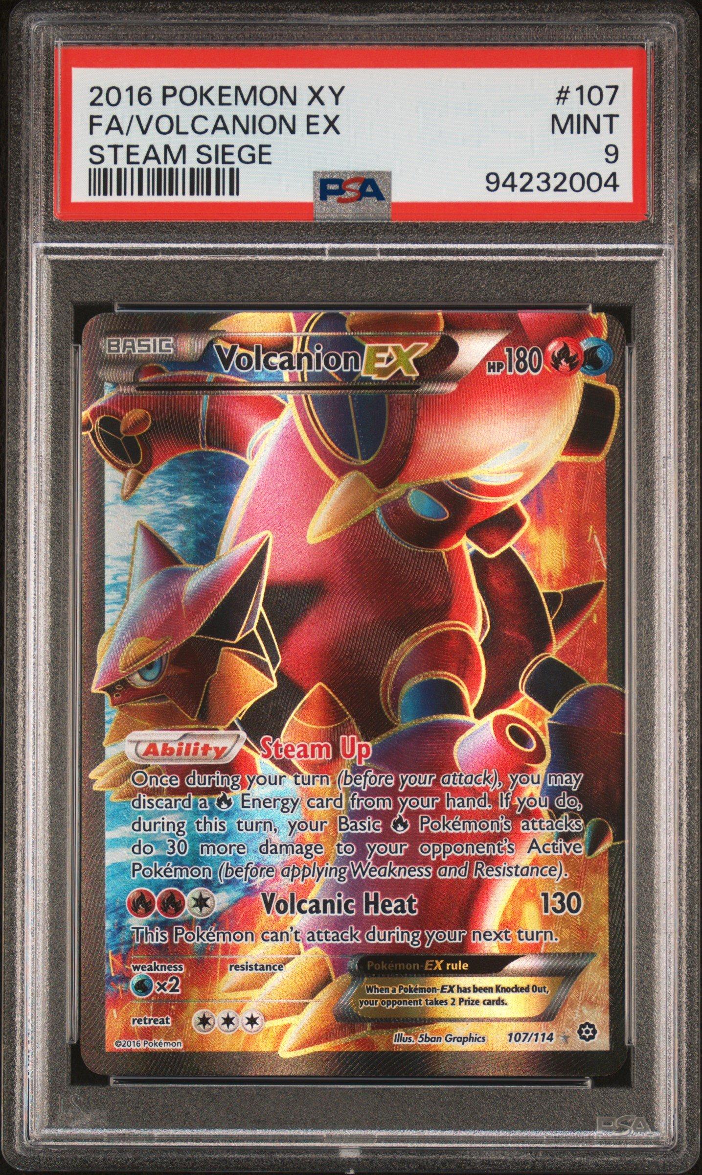 2016 Pokemon Xy Steam Siege 107 Full Art/volcanion Ex PSA