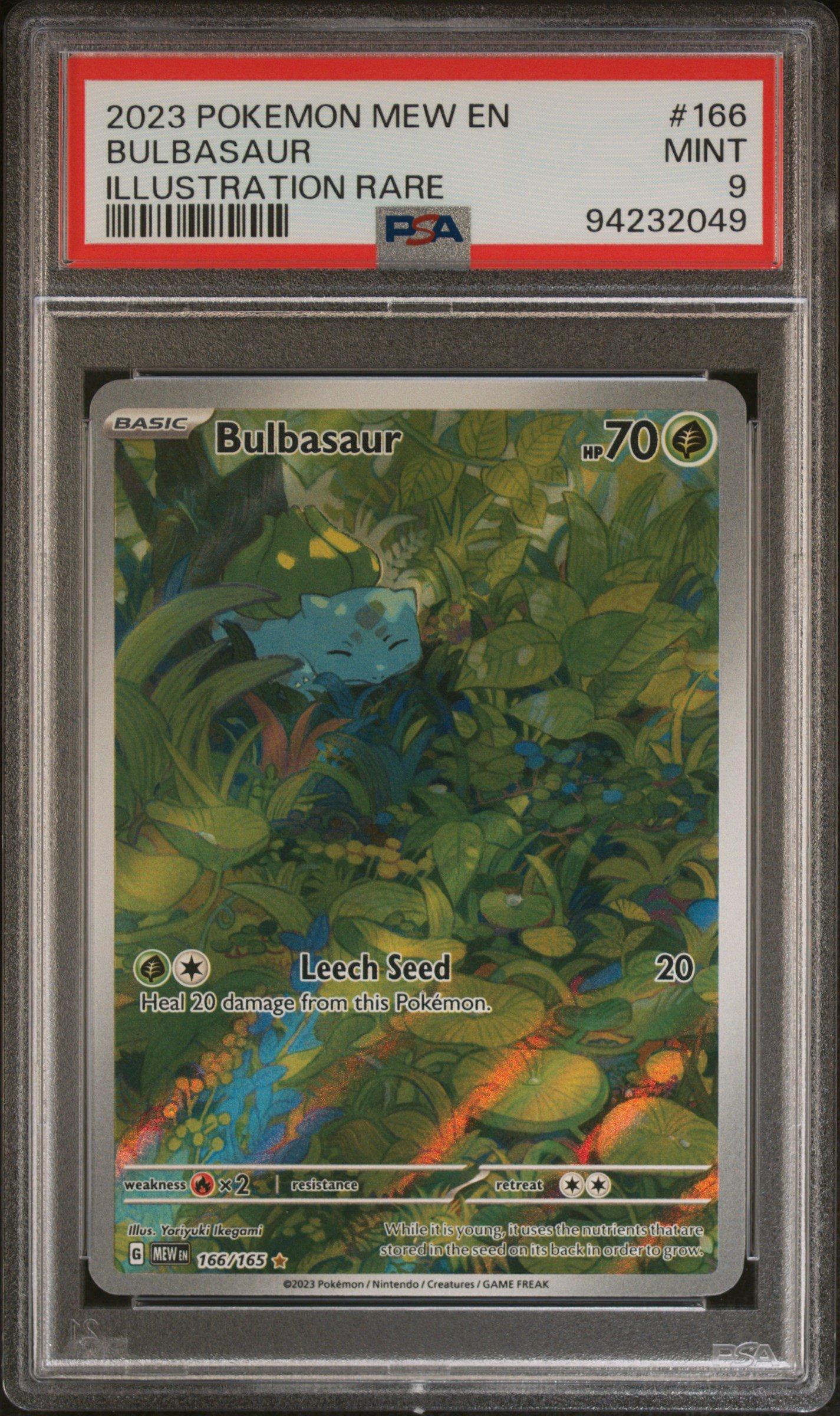 2023 Pokemon Mew En-151 166 Bulbasaur Illustration Rare PSA 9