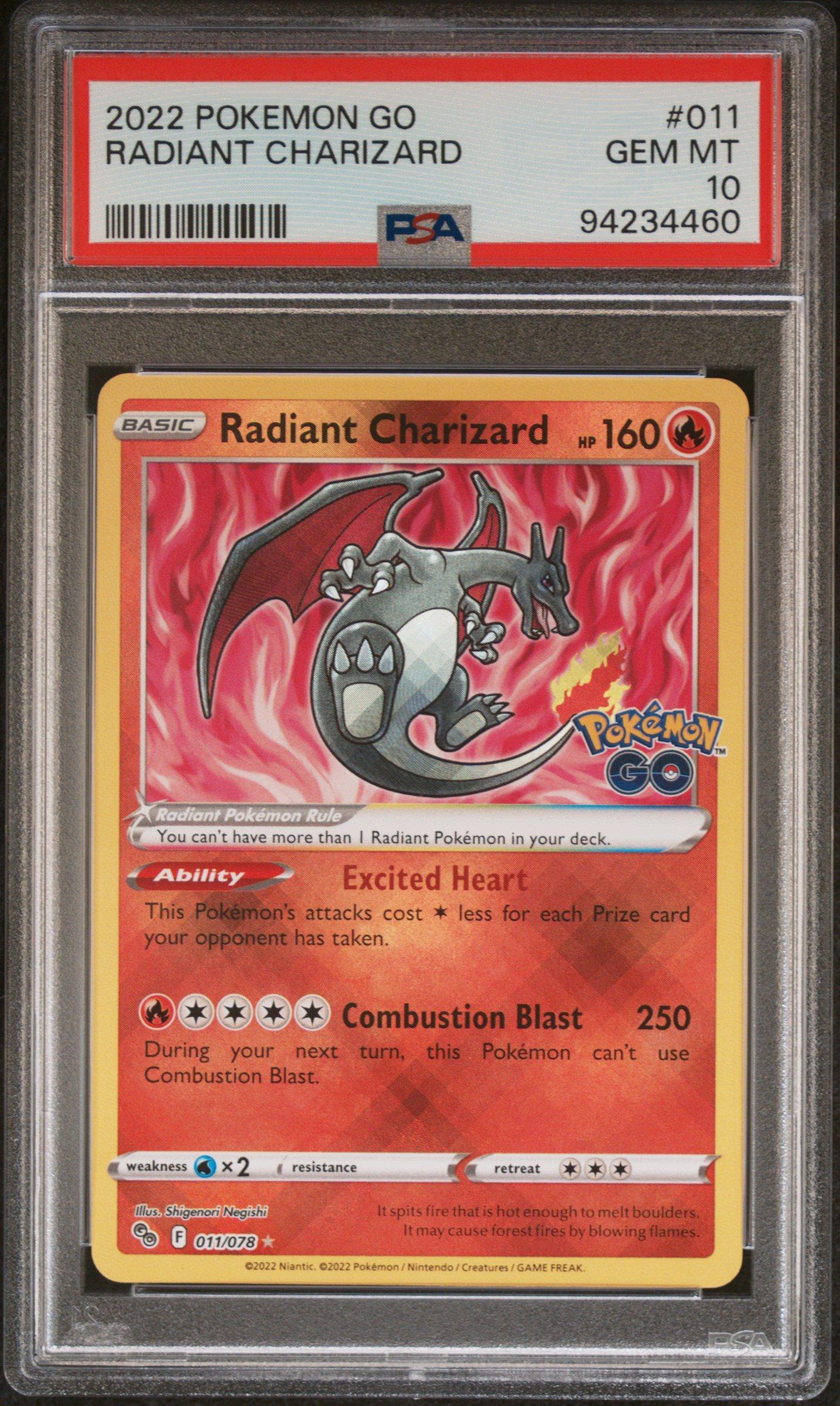 2022 Pokemon Go 011 Radiant Charizard PSA 10 Graded Card | GameStop