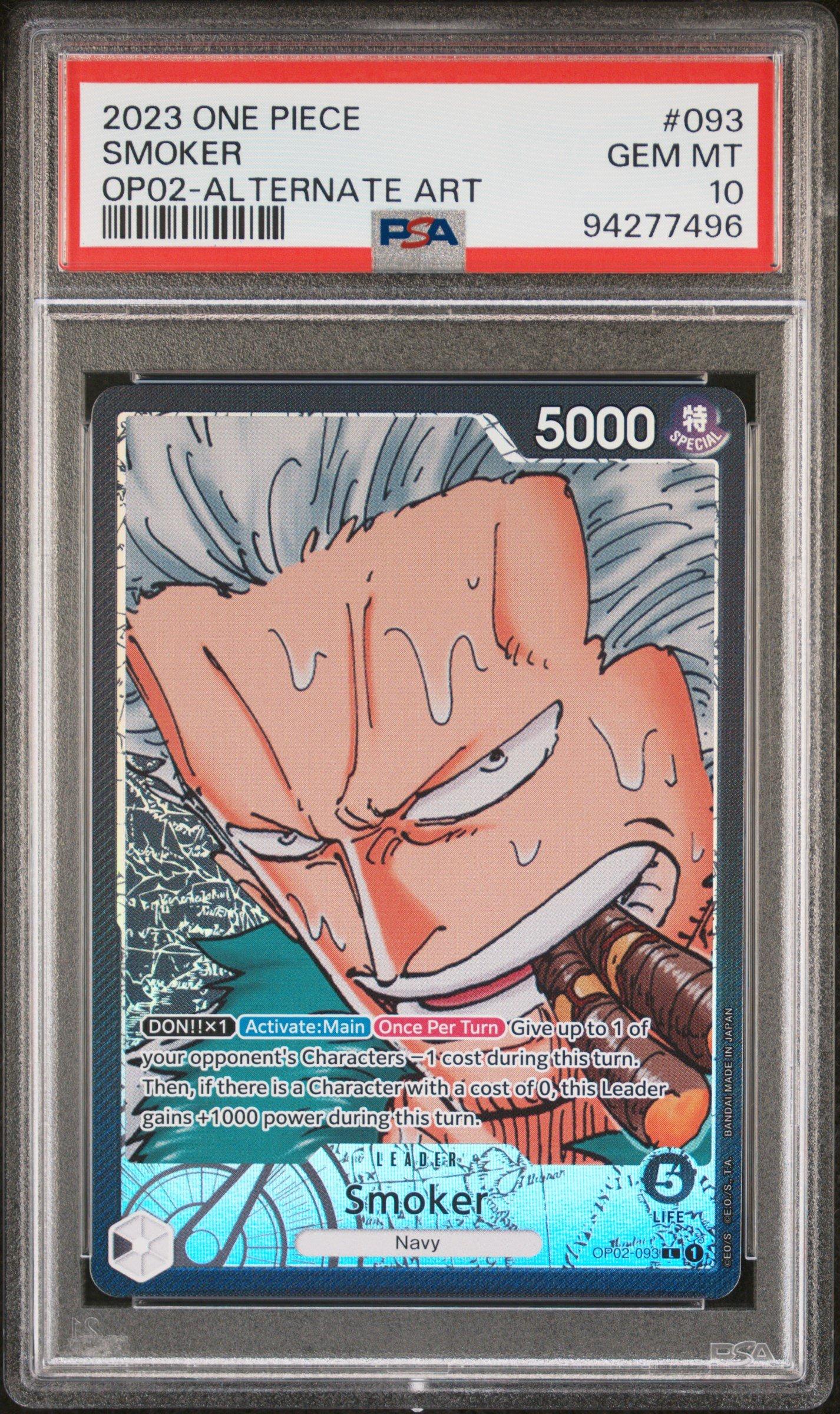 2023 One Piece Paramount War 093 Smoker Alternate Art PSA 10