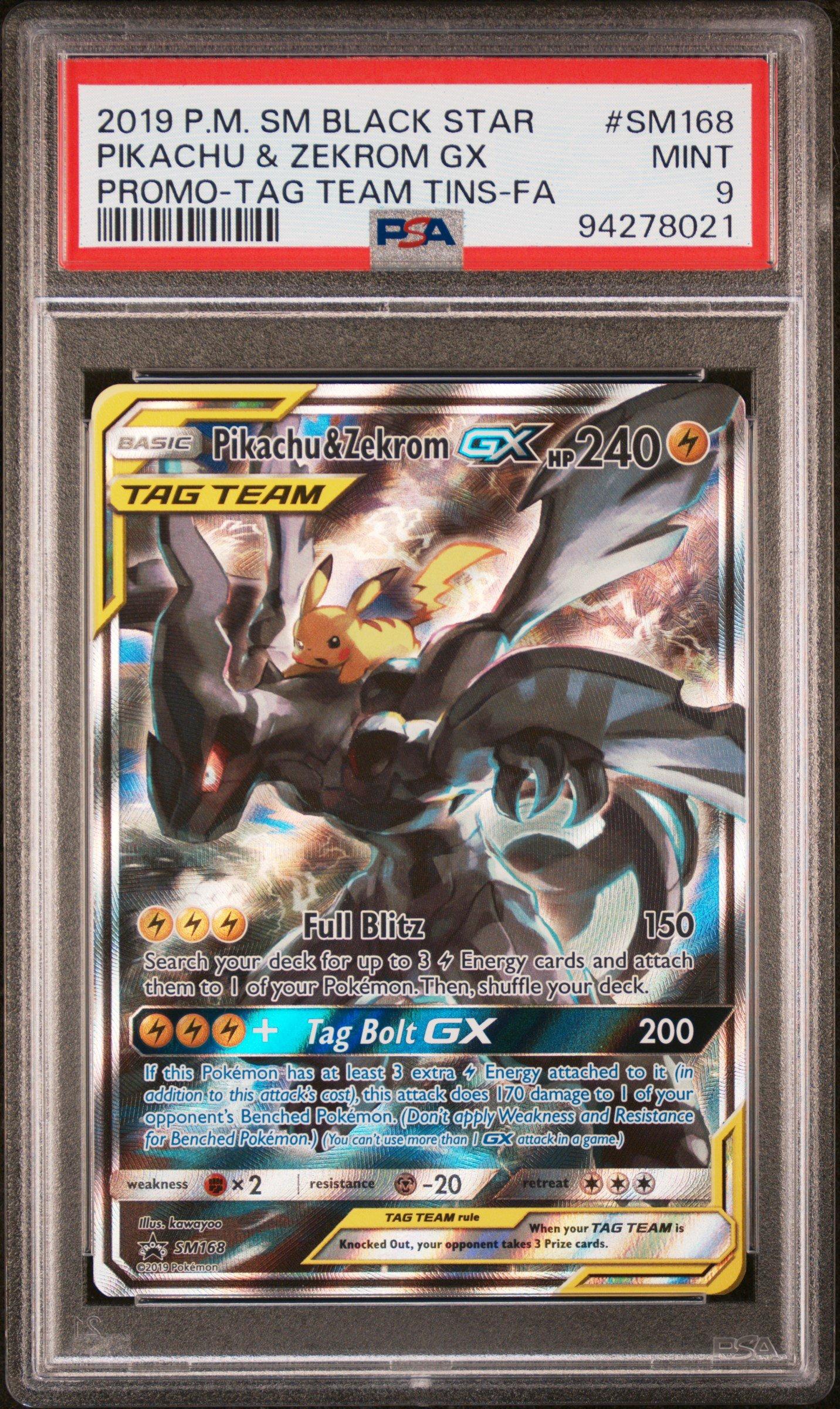 2019 Pokemon Sm Black Star Promo Sm168 Full Art/pikachu & Zekrom